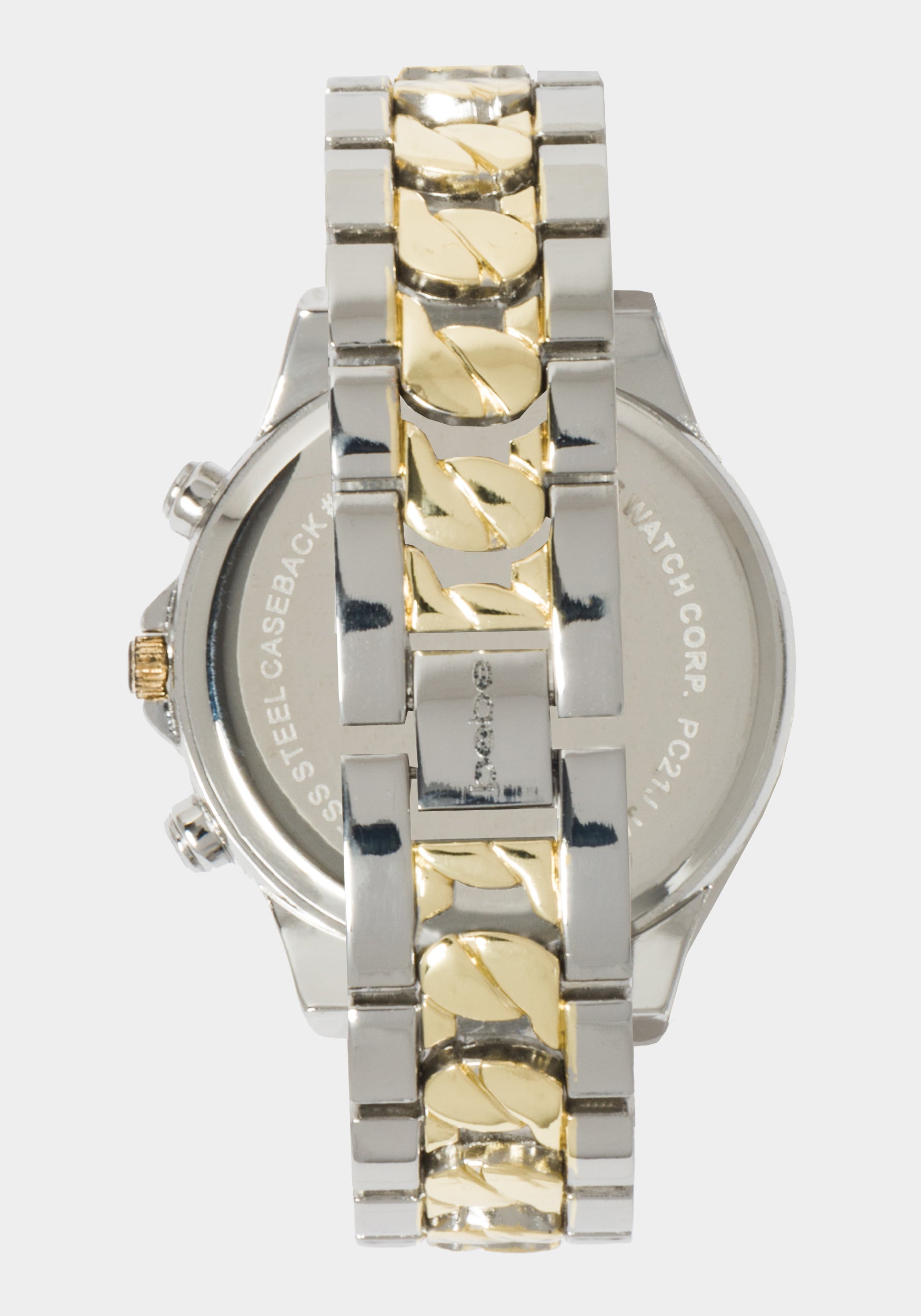 Silver Dial Crystal Bezel Watch