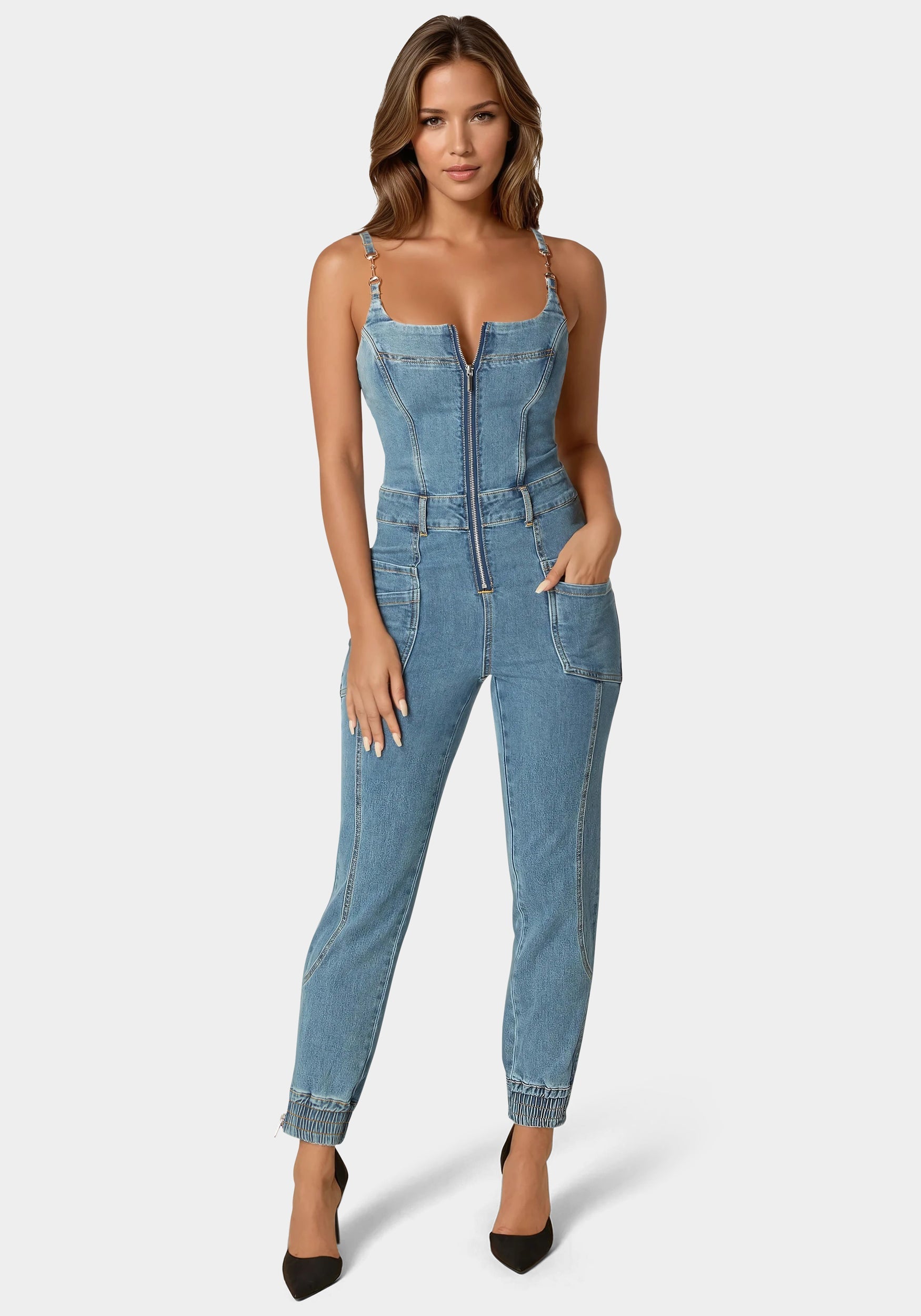 Denim Jogger Jumpsuit