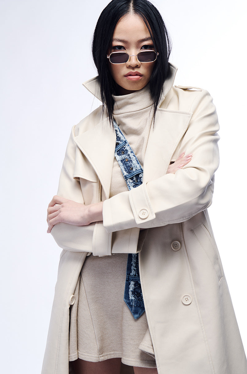 SANDO TAN PU TRENCH COAT