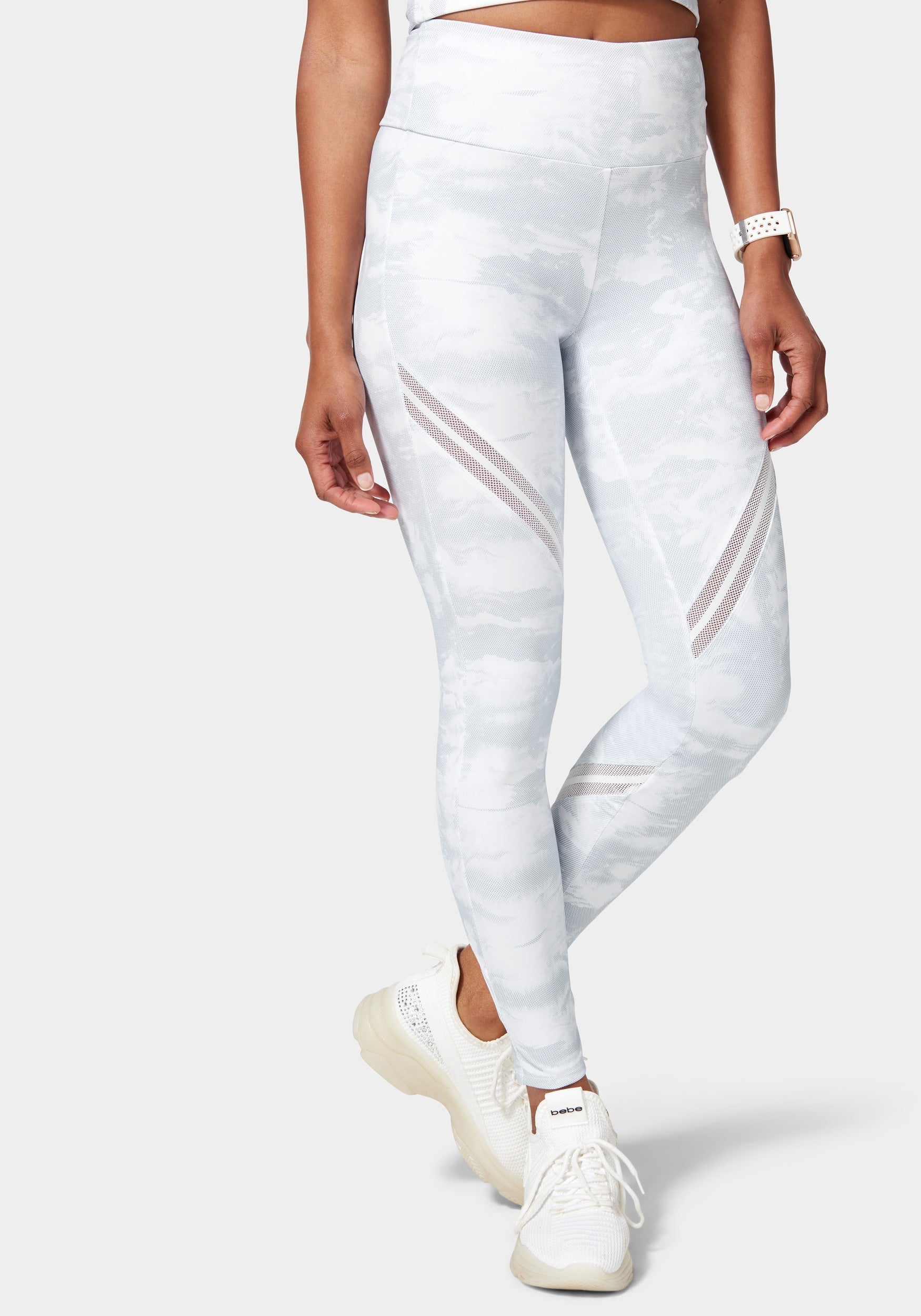 Bebe Logo Legging With Mesh Detail