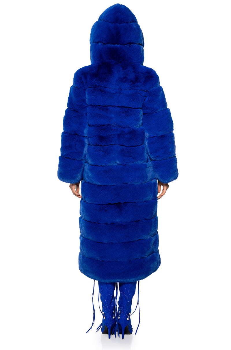 AZALEA WANG FAUX FUR PANEL HOODED TRENCH