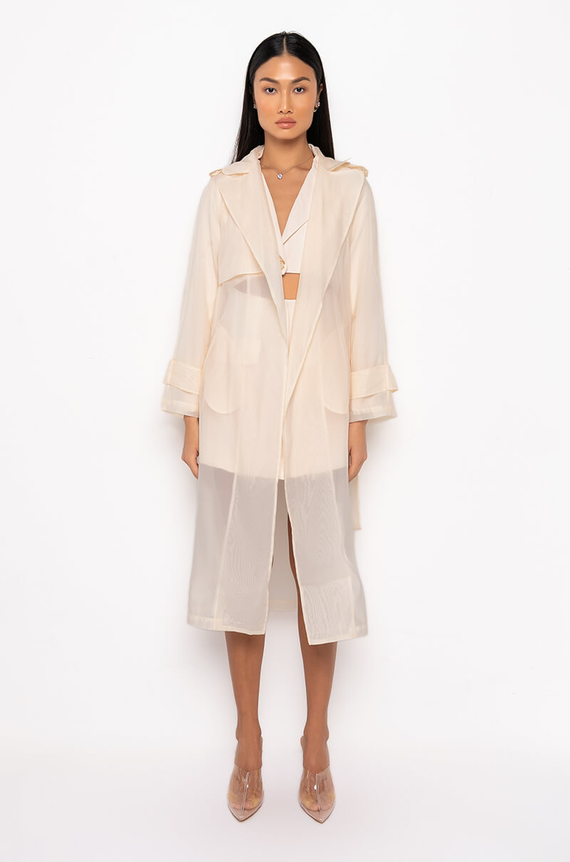 CHIFFON CHATEAU MESH TRENCH