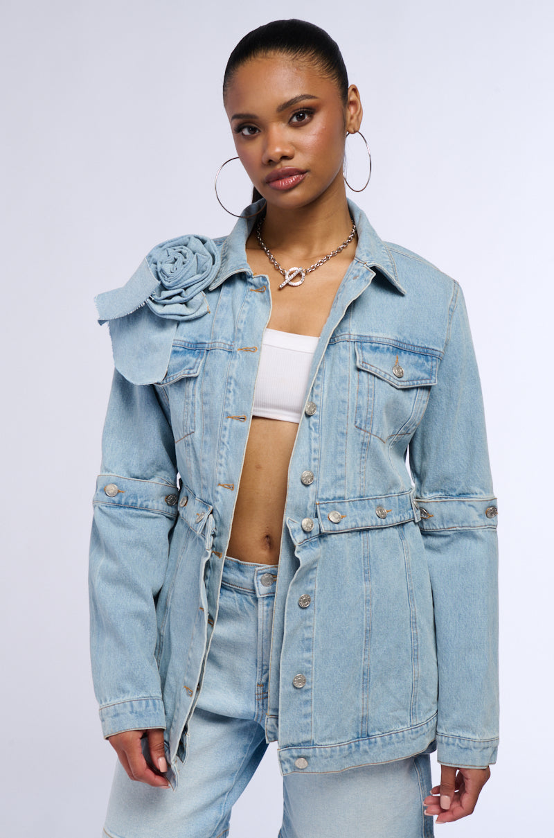 DENIM ROSETTE JACKET