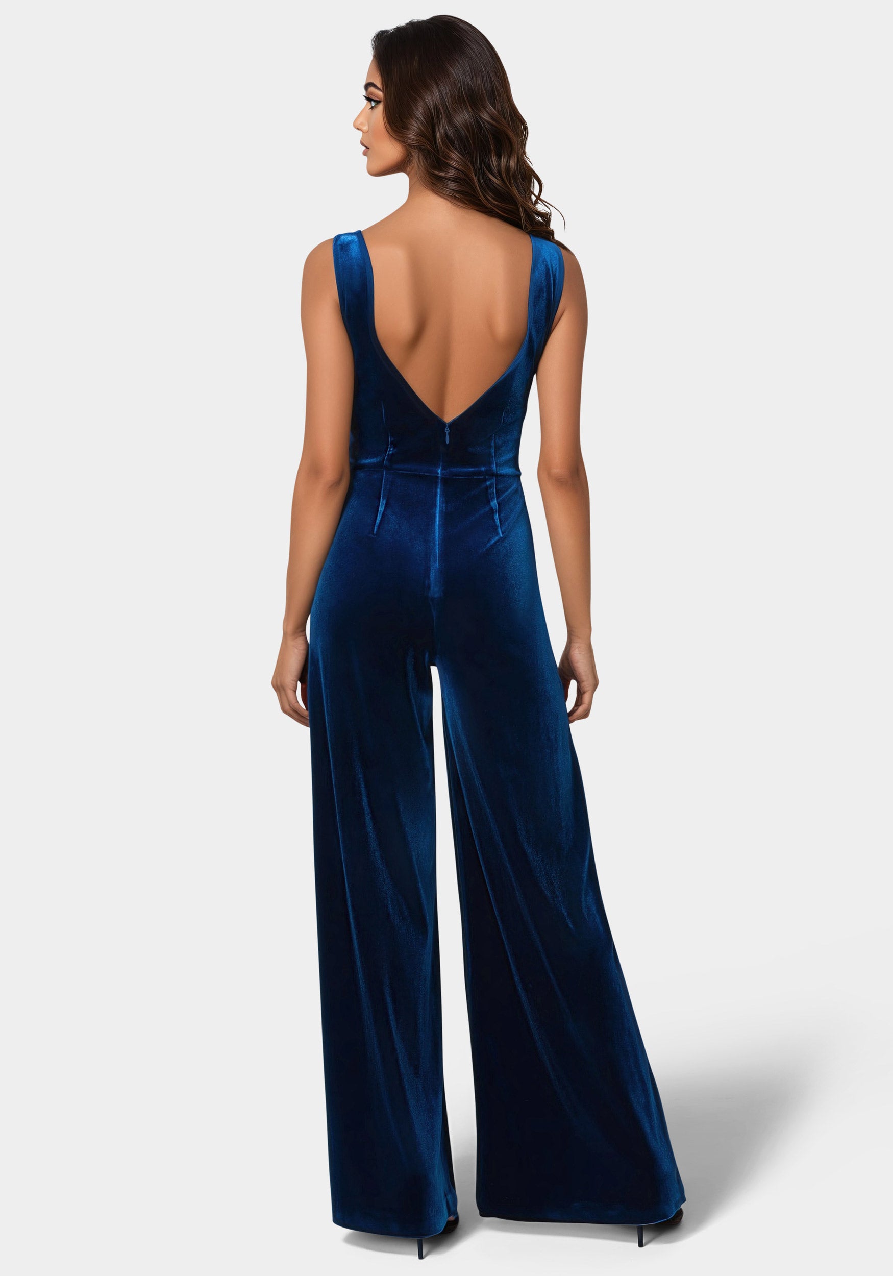 Embellished Neckline Ultra Wide Leg Jumpsuit