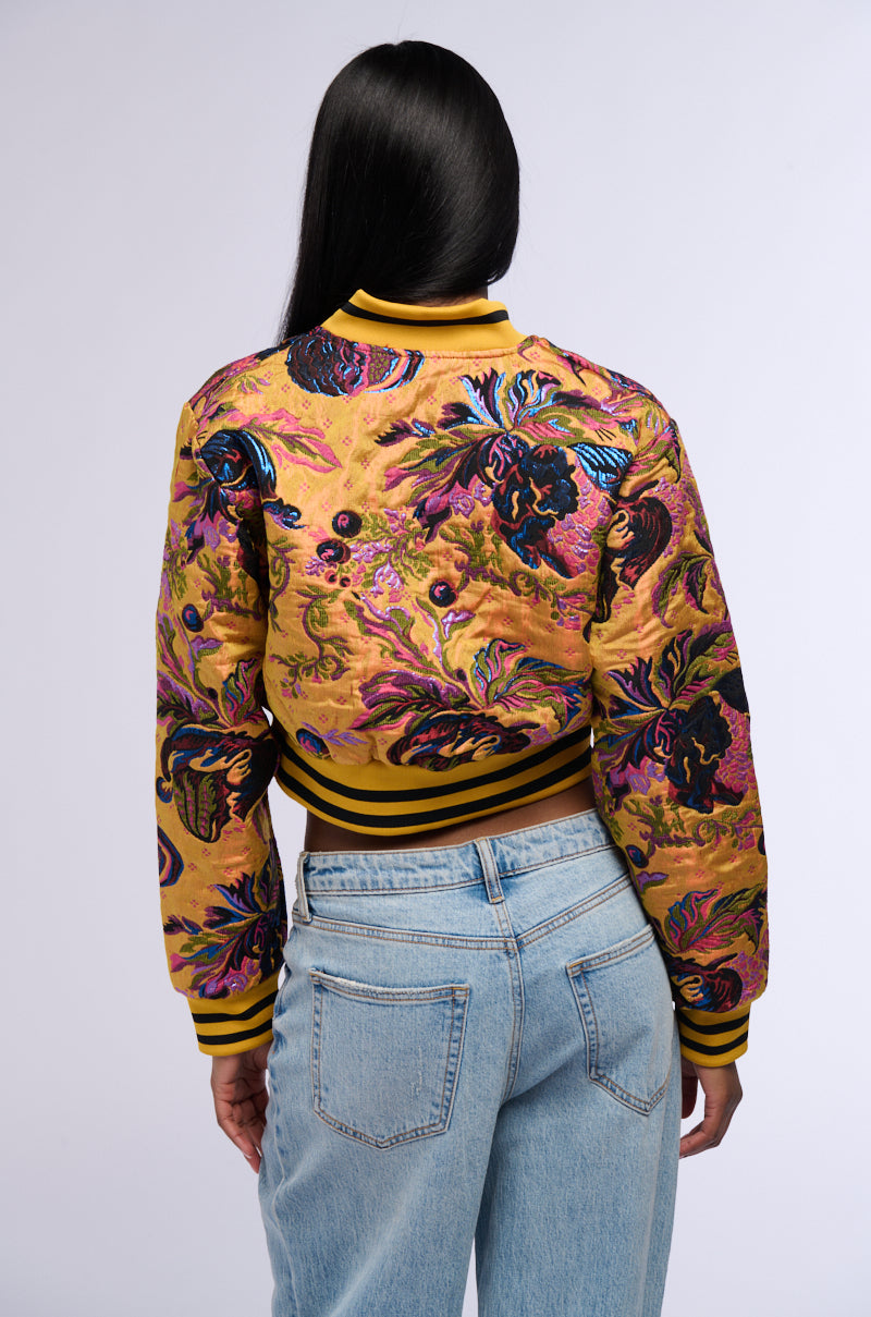 BROCADE TAPESTRY VARSITY BOMBER