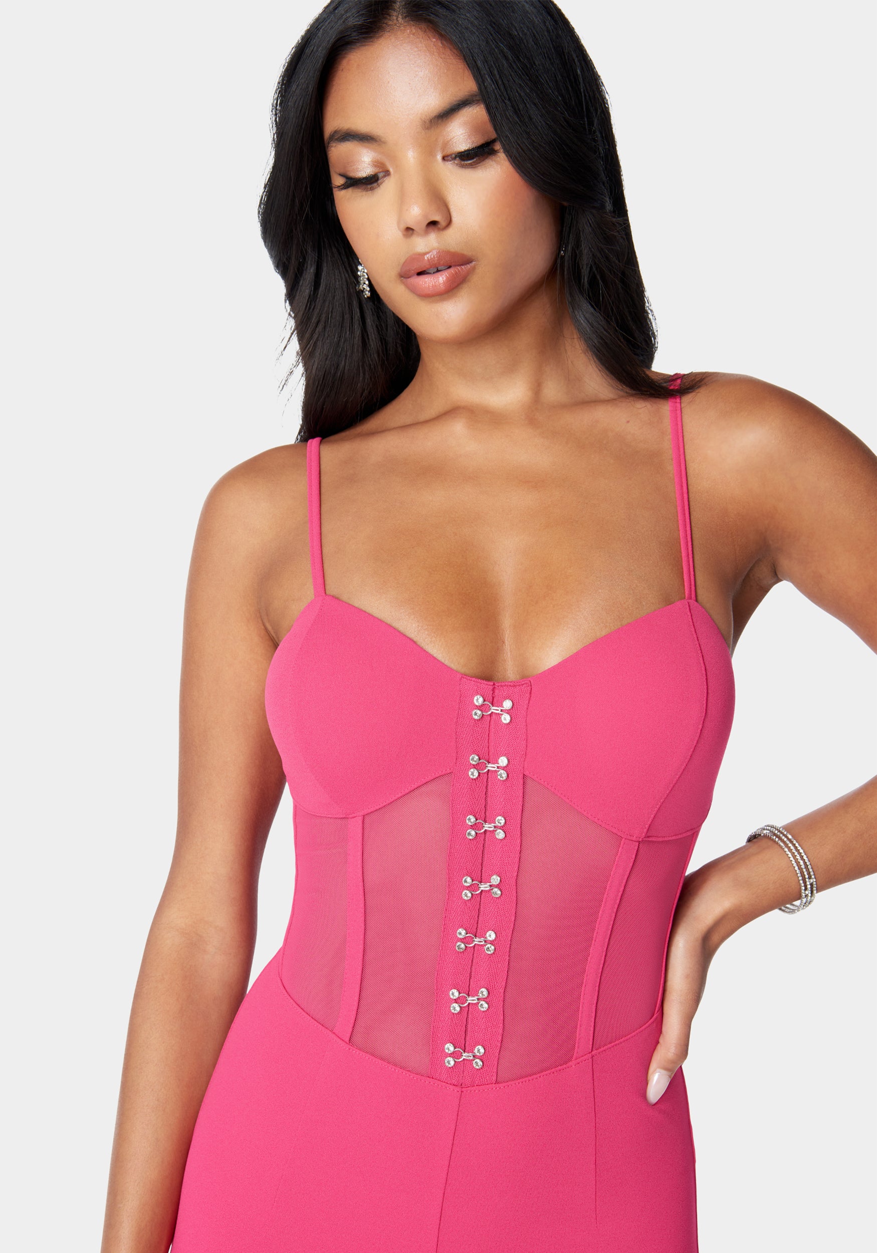 Corset Waist Slim Leg Jumpsuit