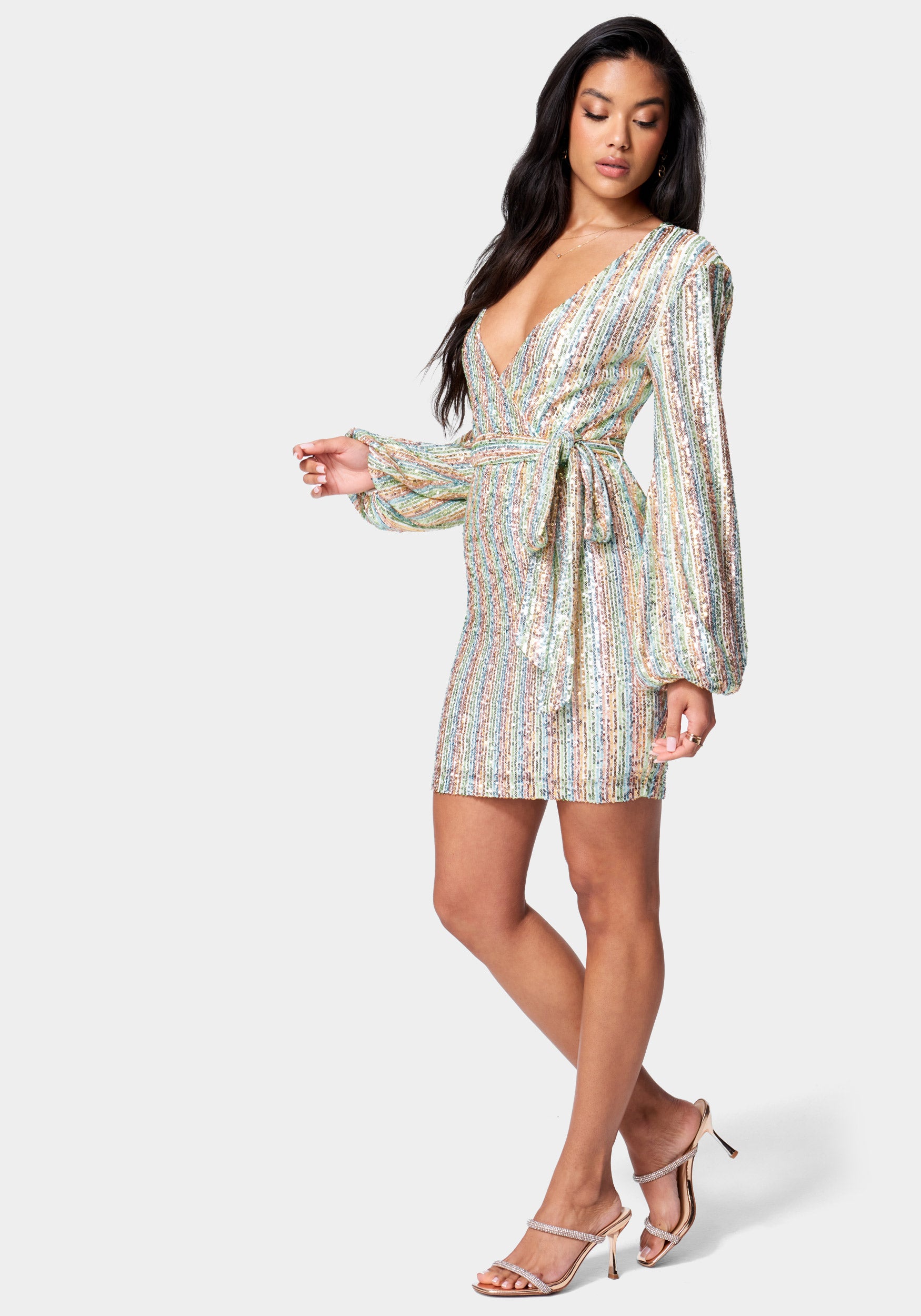 Sequin Tie Front Dress