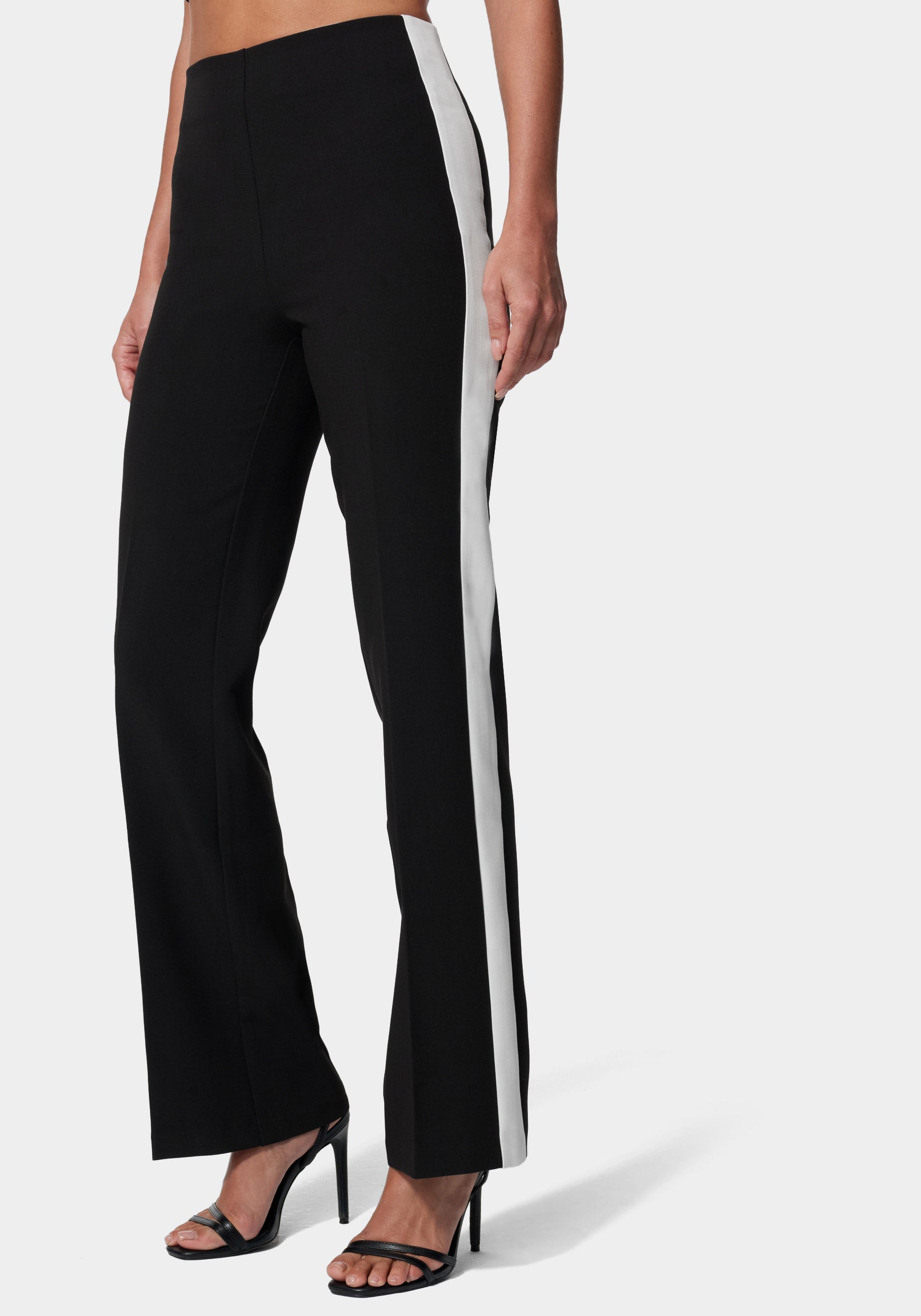 High Waist Wide Leg Contrast Trim Pant