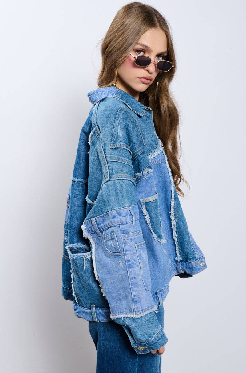 GEORGIA PATCHWORK DENIM JACKET