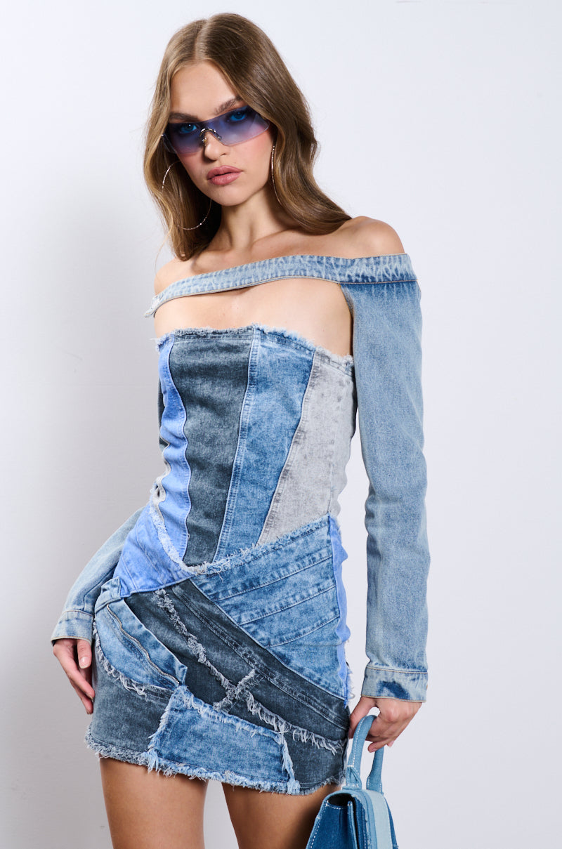 JUST THE SLEEVES DENIM BOLERO JACKET