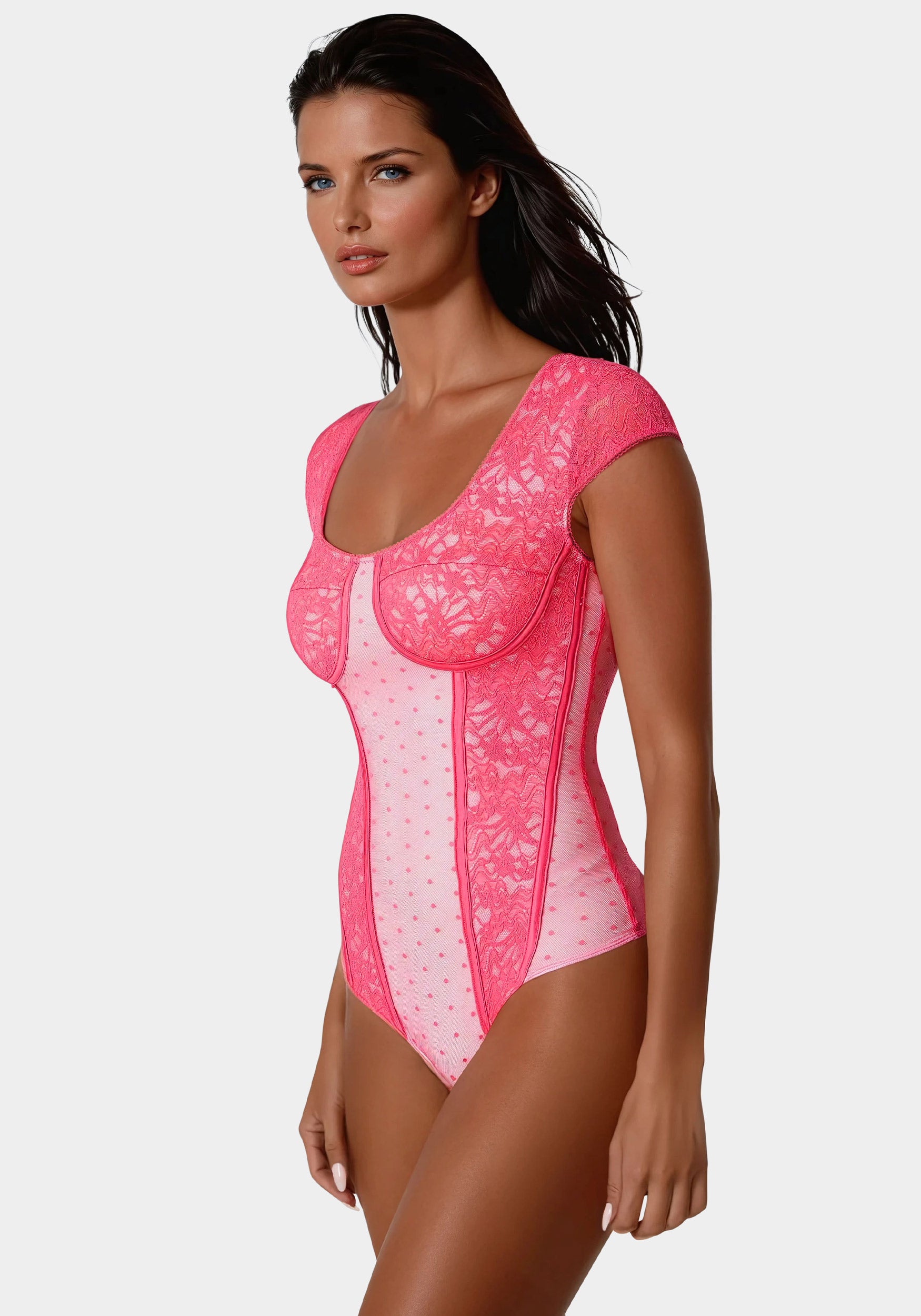 Swiss Dot Lace Bodysuit