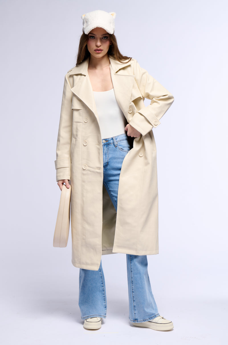 SANDO TAN PU TRENCH COAT