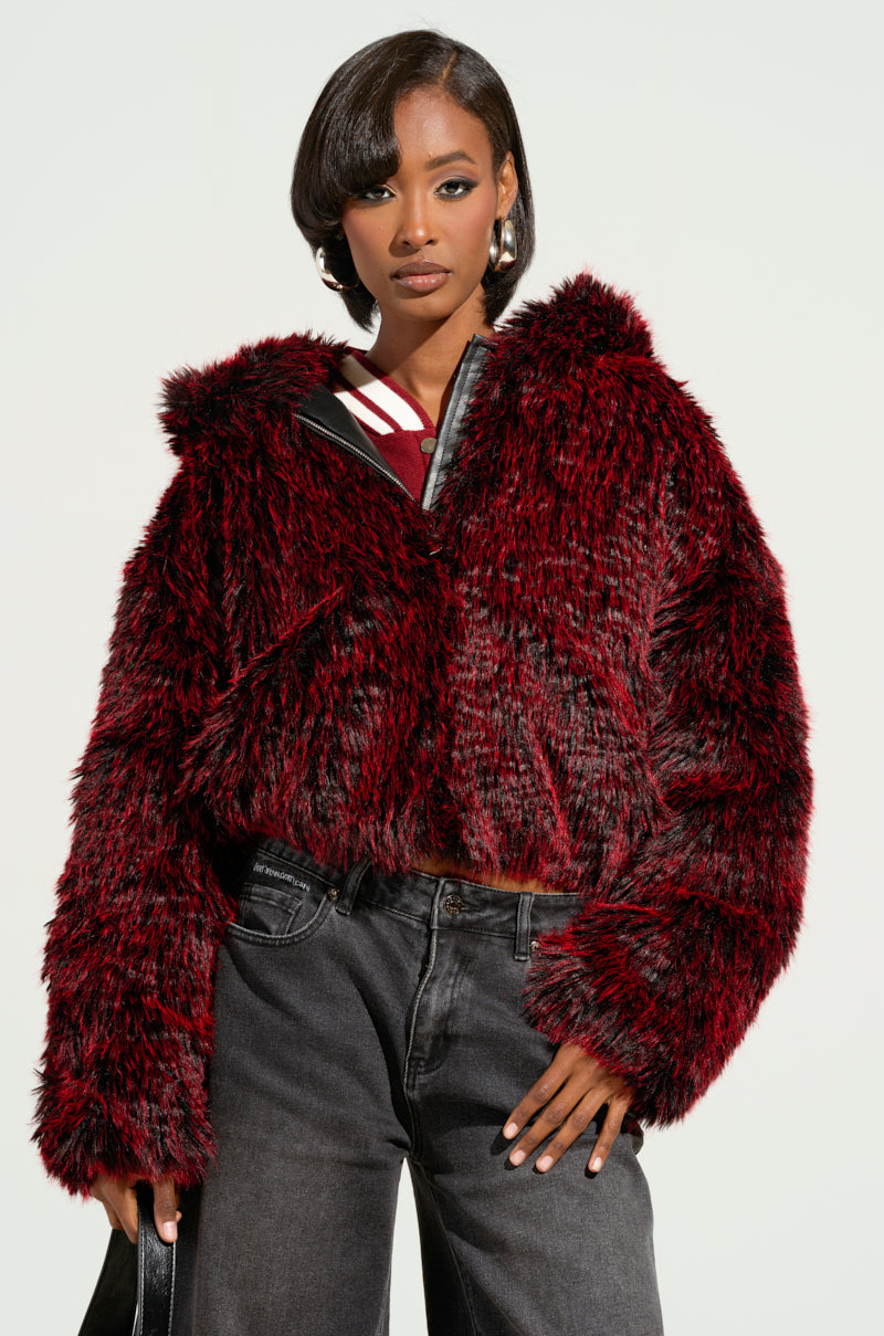 NIKKI FAUX FUR BOMBER