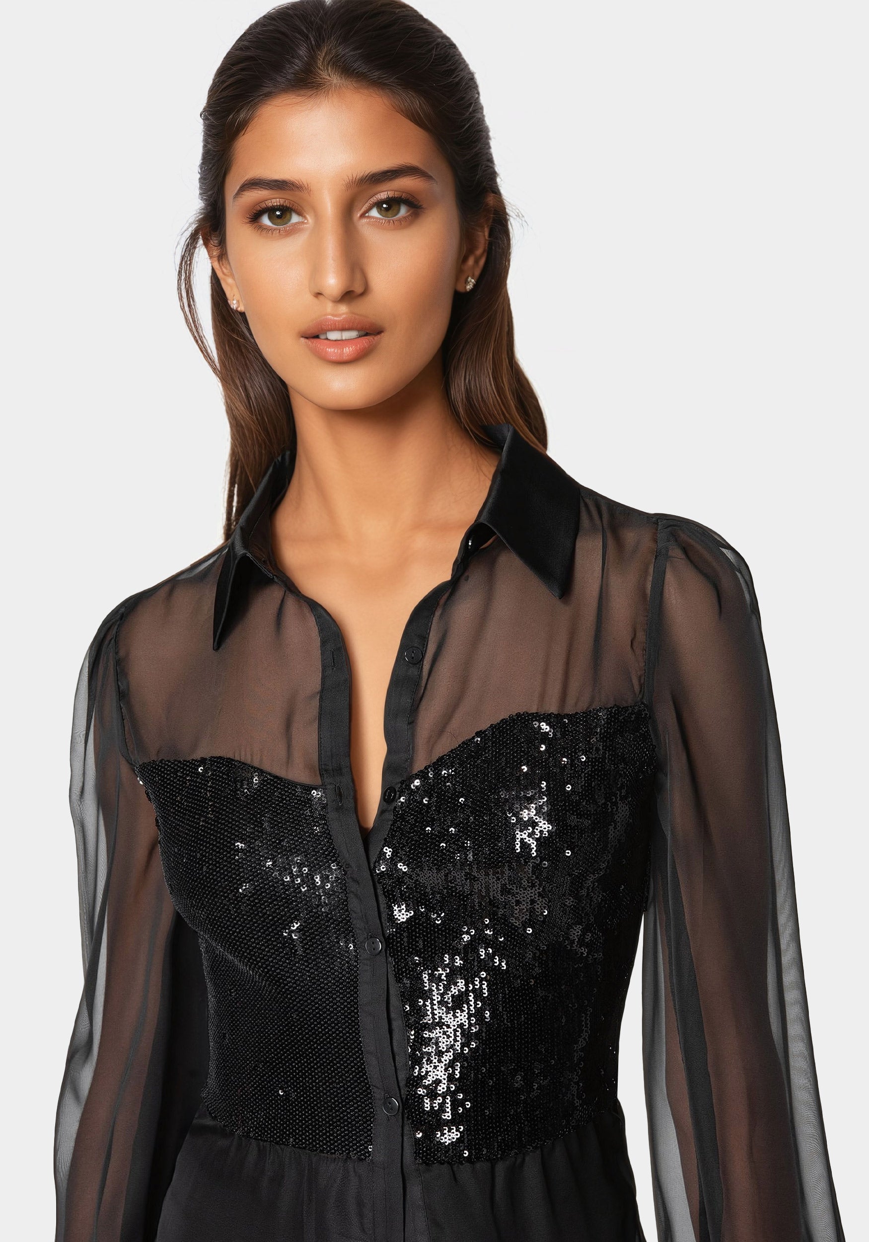 Sequin Fooler Chiffon Blouse