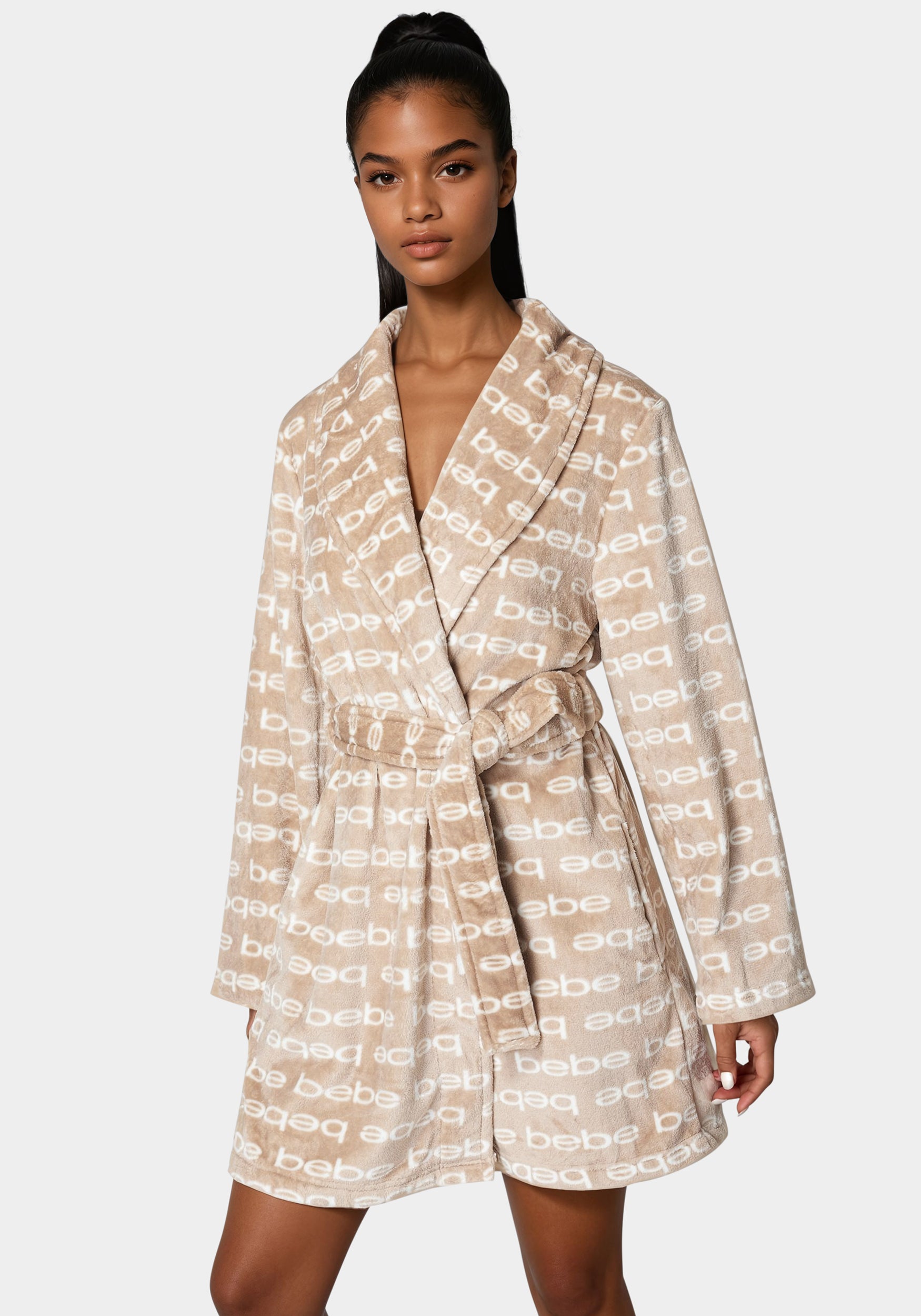 Printed Plush Robe