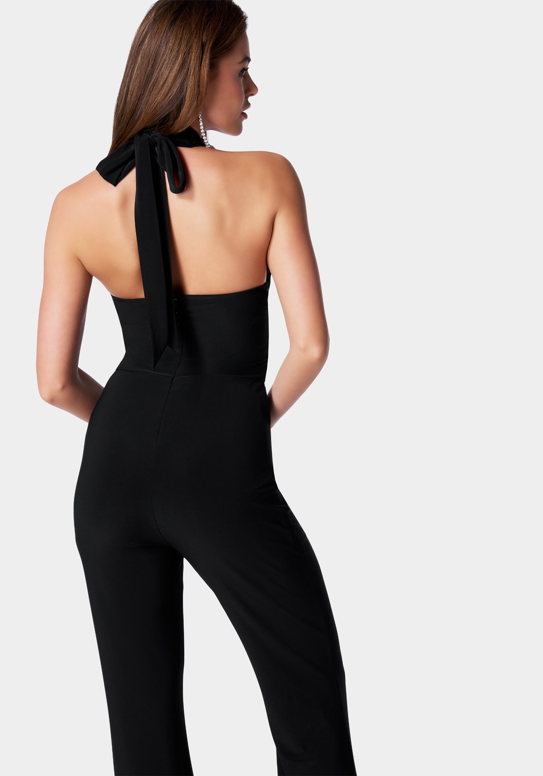 Tie Front Halter Jumpsuit