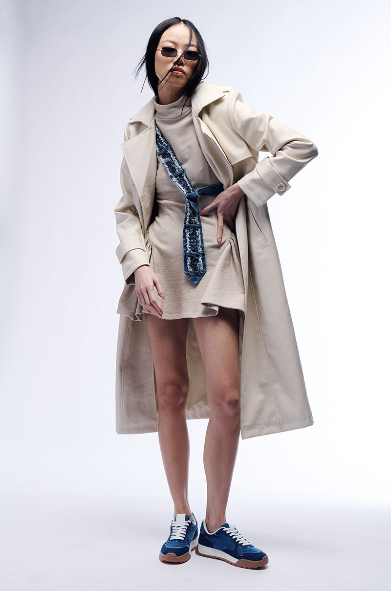 SANDO TAN PU TRENCH COAT