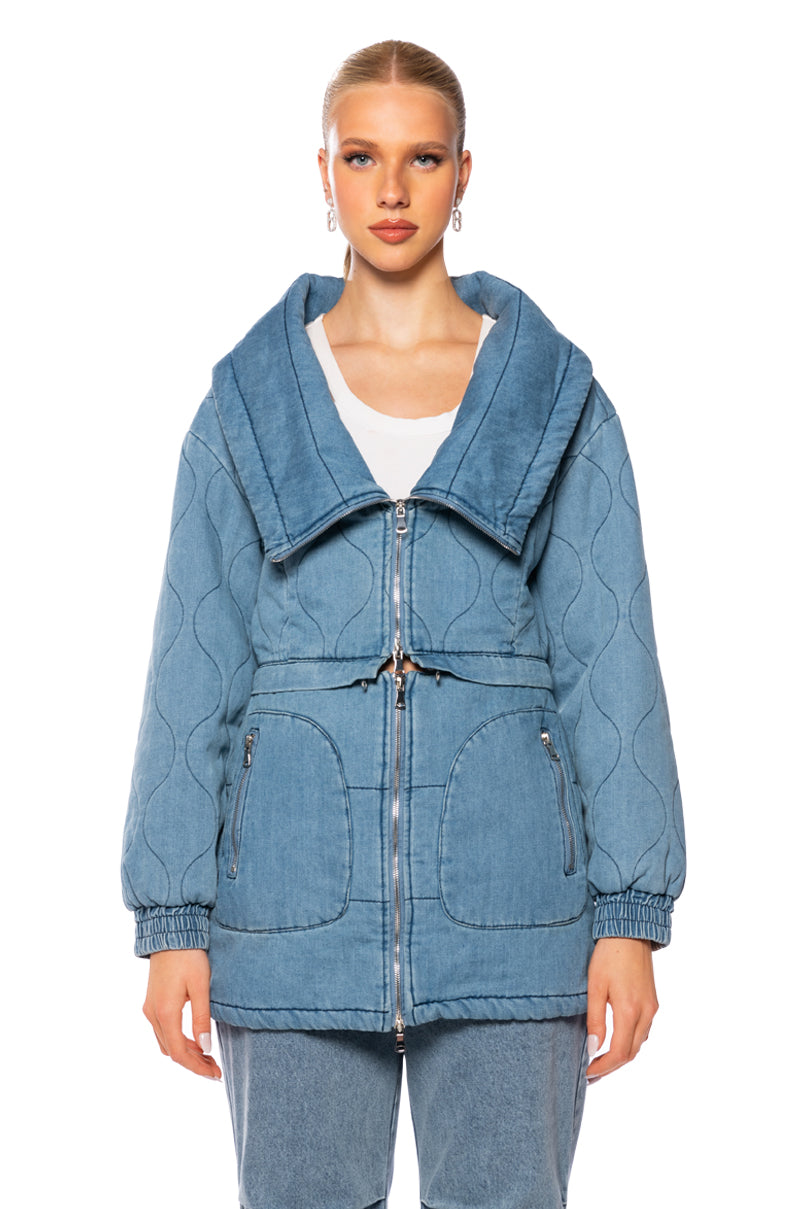 SHE'S A QT CONVERTIBLE DENIM JACKET