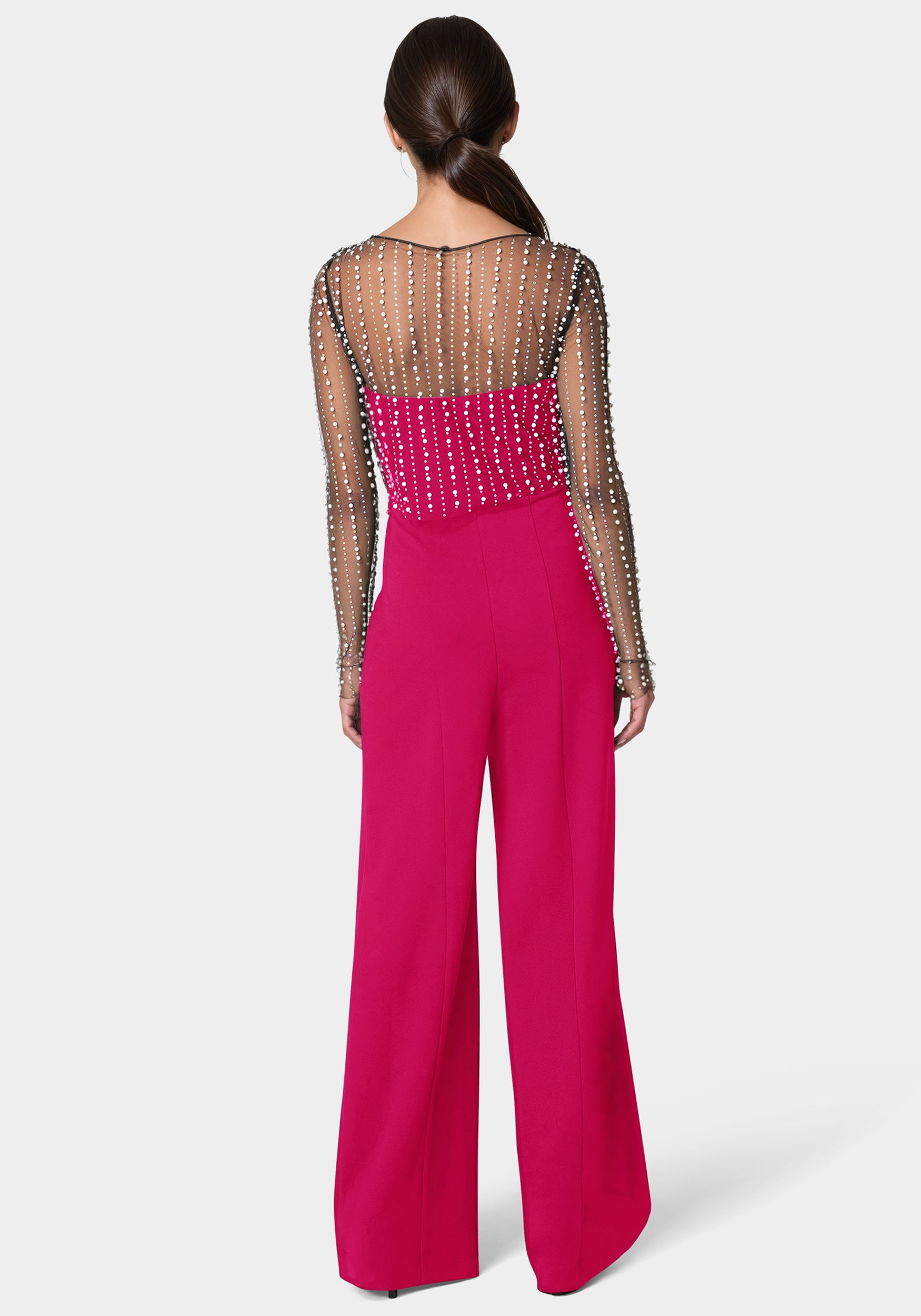 Studded Pearl Top And Palazzo Leg Jumpsuit