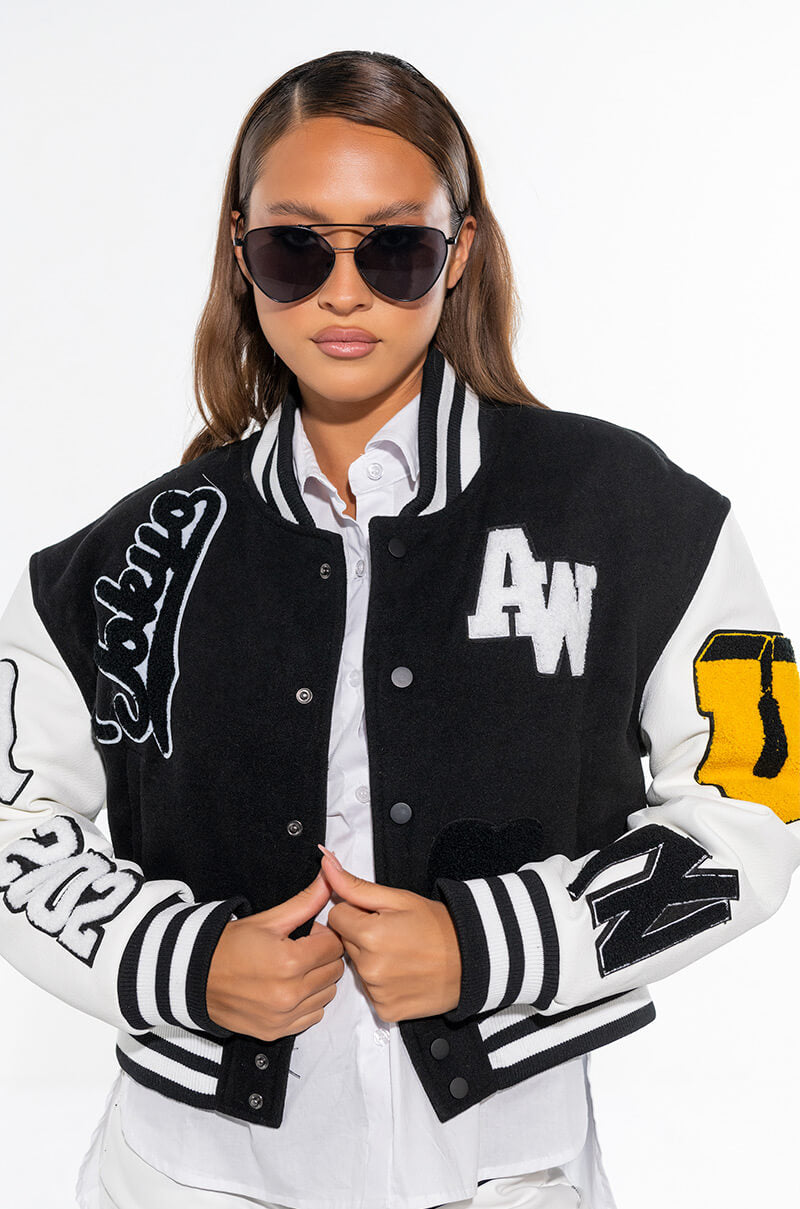 KEEP IT CLASSIC PATCH VARSITY JACKET