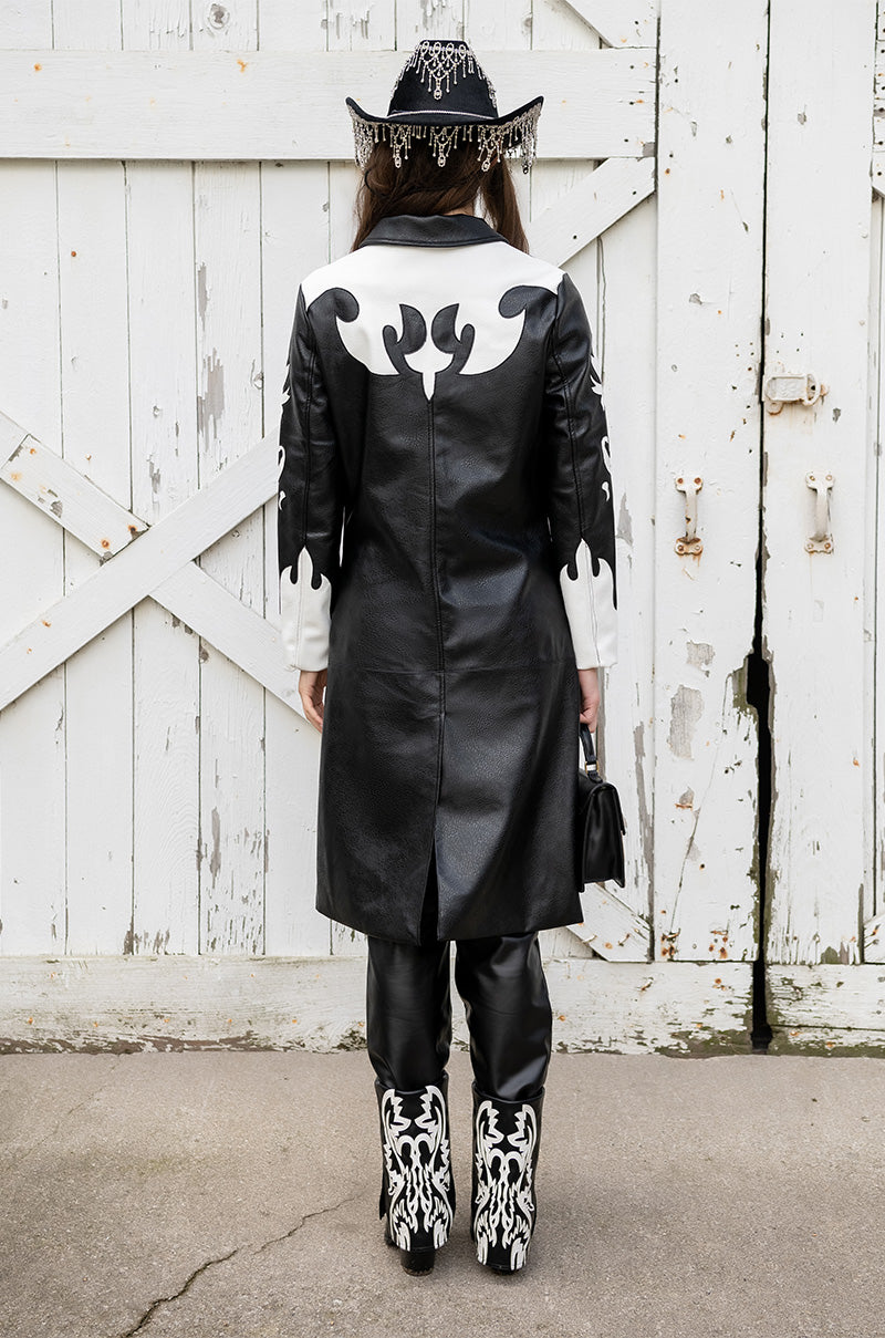 ROBOT COWGIRL PU TRENCH JACKET