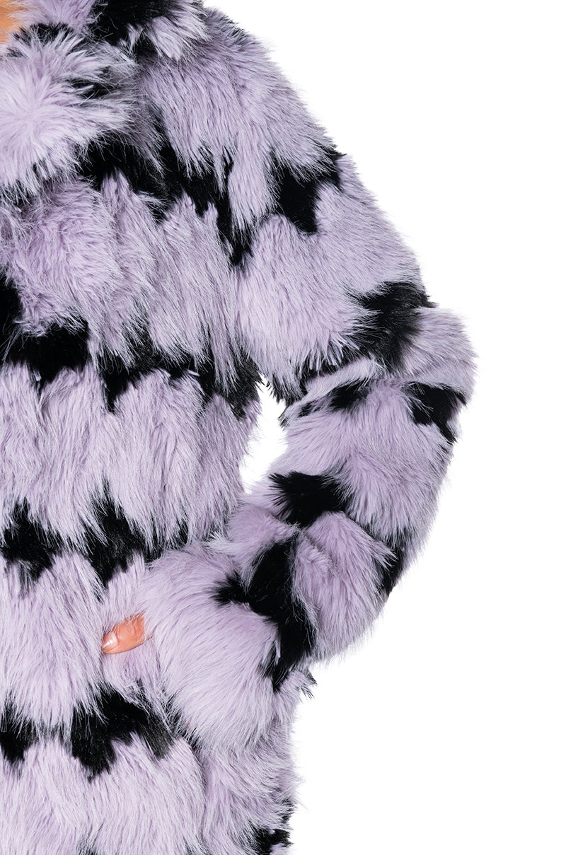 COCO LONG FAUX FUR WITH PATTERN