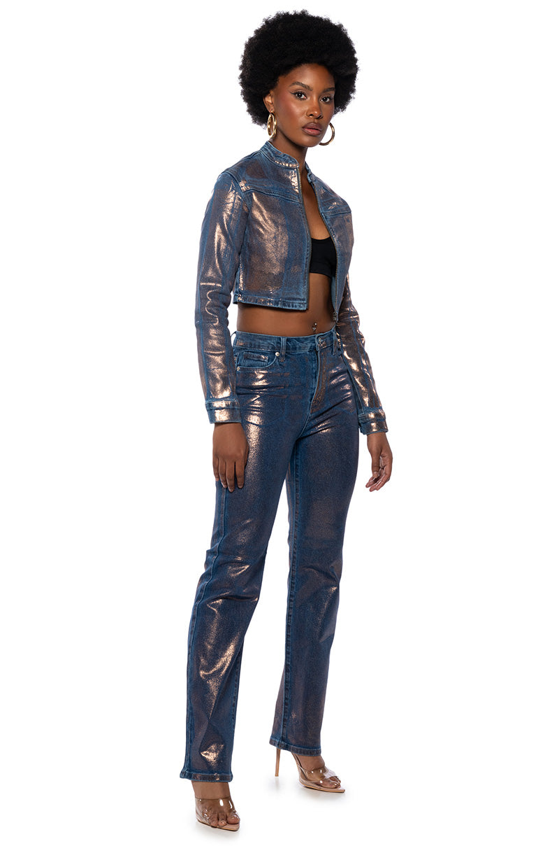 SHOW TIME METALLIC JEANS JACKET