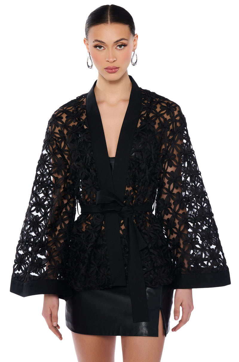 ENCHANTING BLACK LACED BLAZER