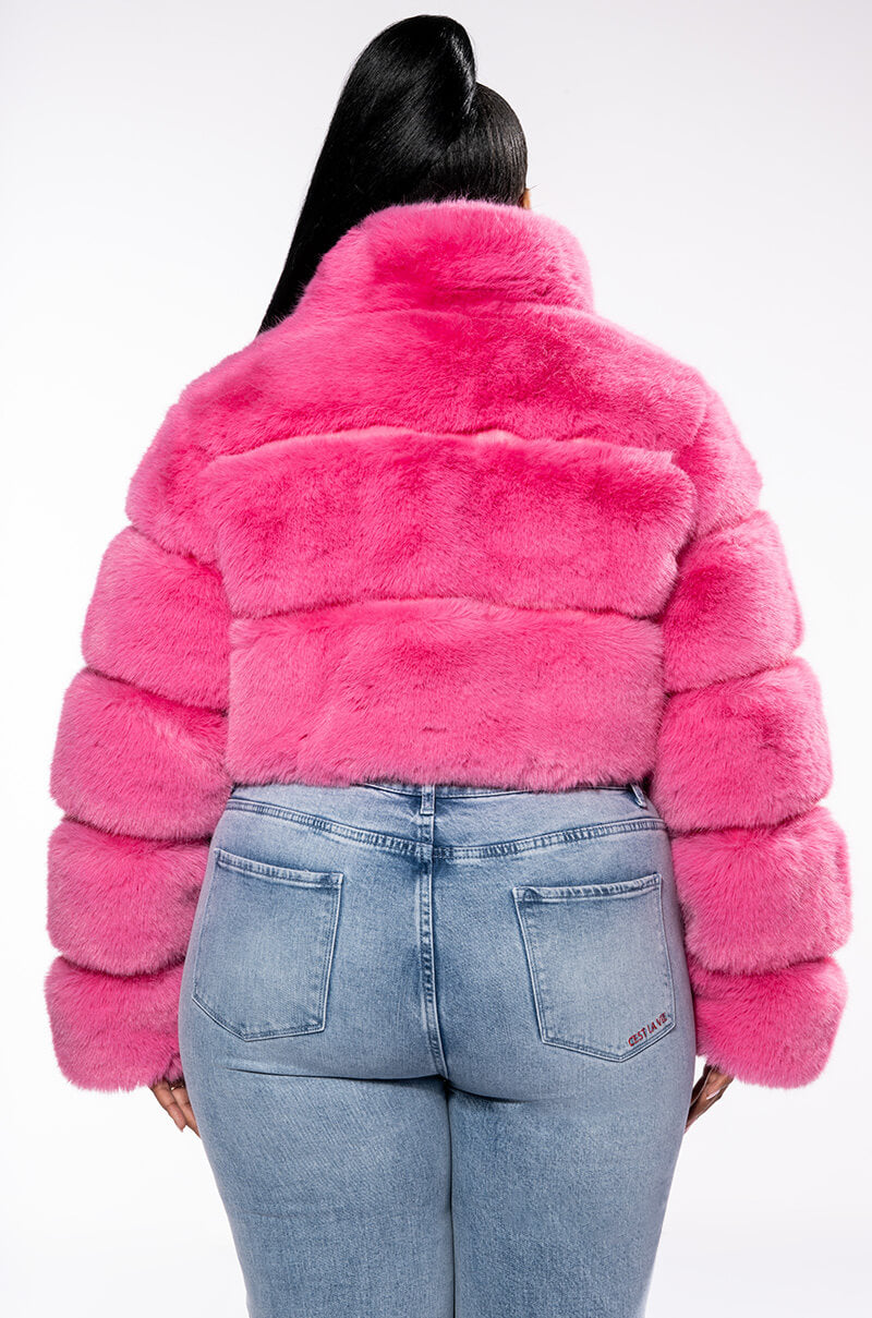 PLUS BARBZ FAUX FUR JACKET