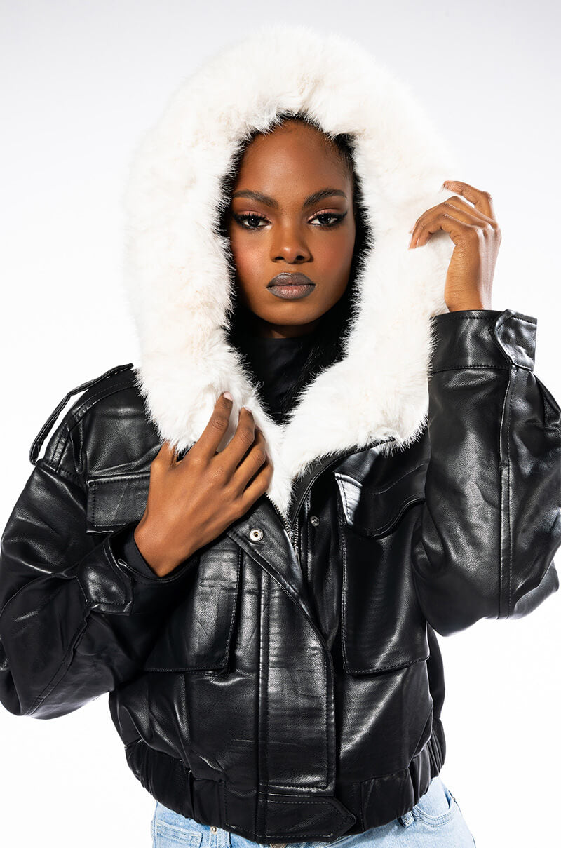 ZOLA BOMBER MOTO WITH FUR LINING