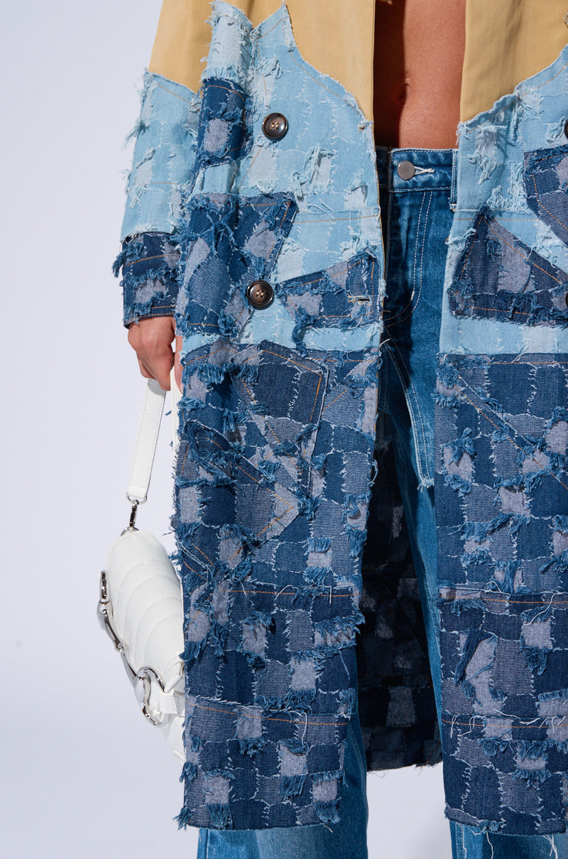 WICKER PARK DENIM DETAIL TRENCH