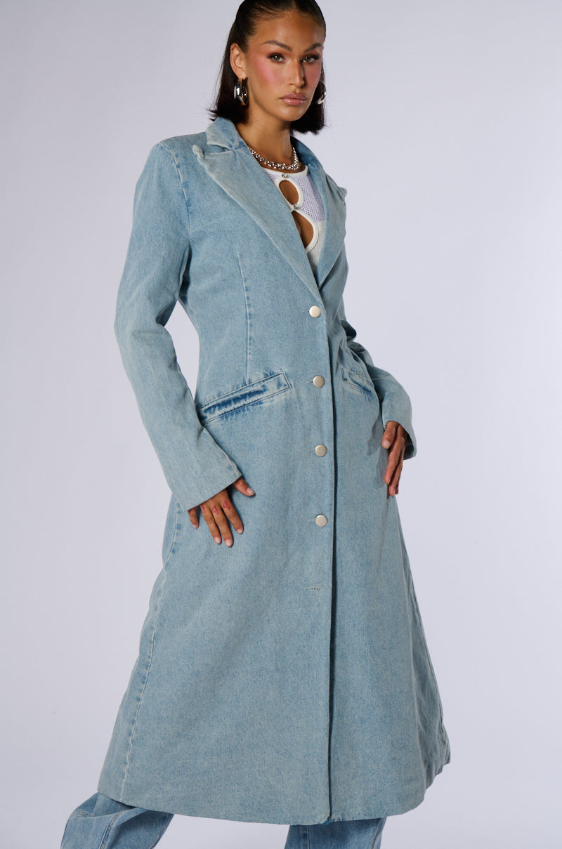 DIVINE TIMING DENIM TRENCH