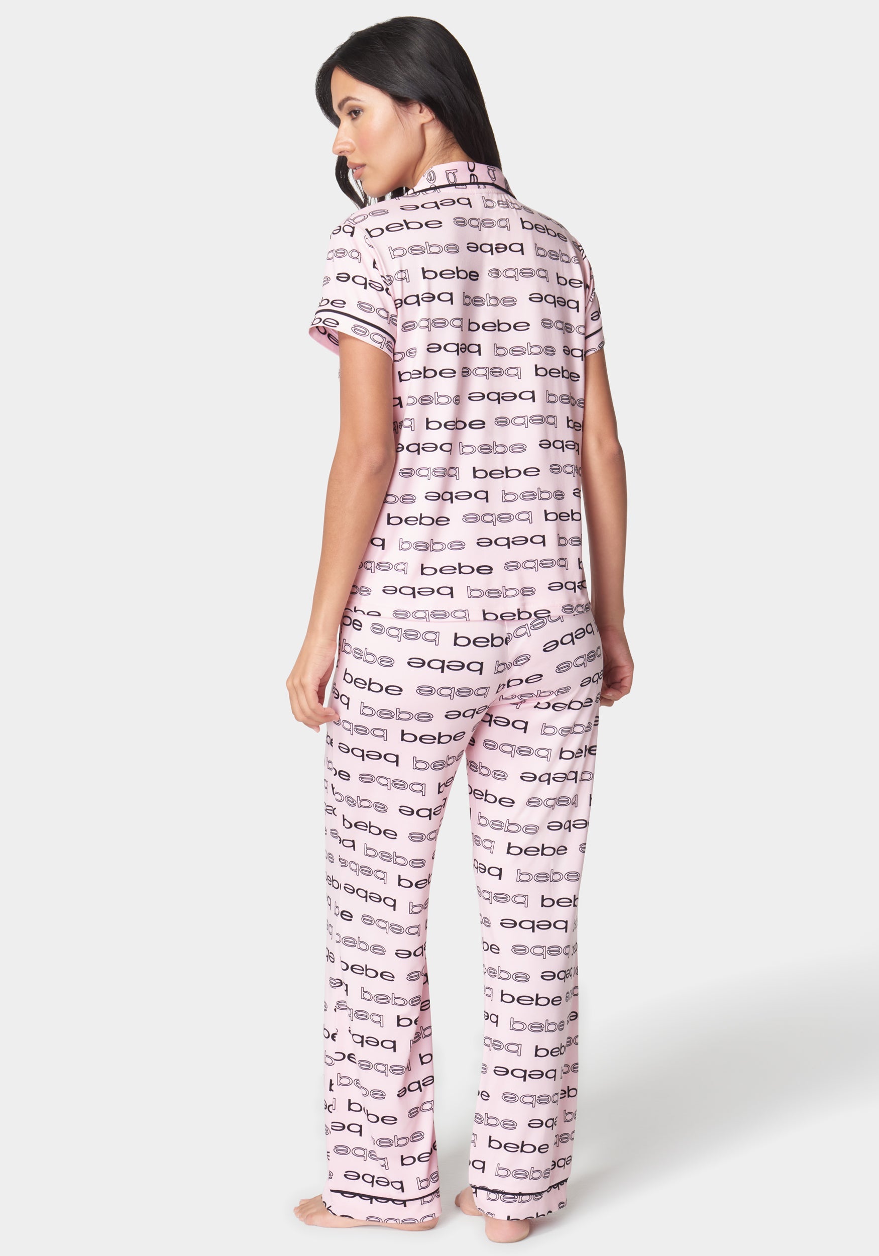 Printed Notch Collar Pant Set