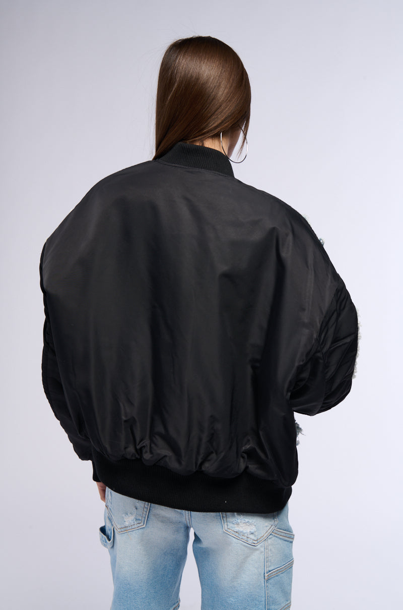 TUMI MIXED MEDIA BOMBER JACKET