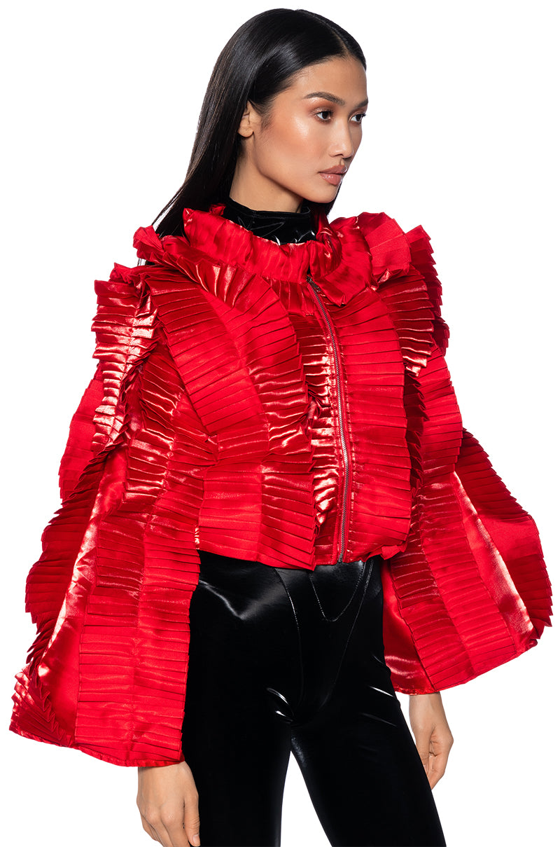 ONE NIGHT RUFFLE ZP UP BOMBER