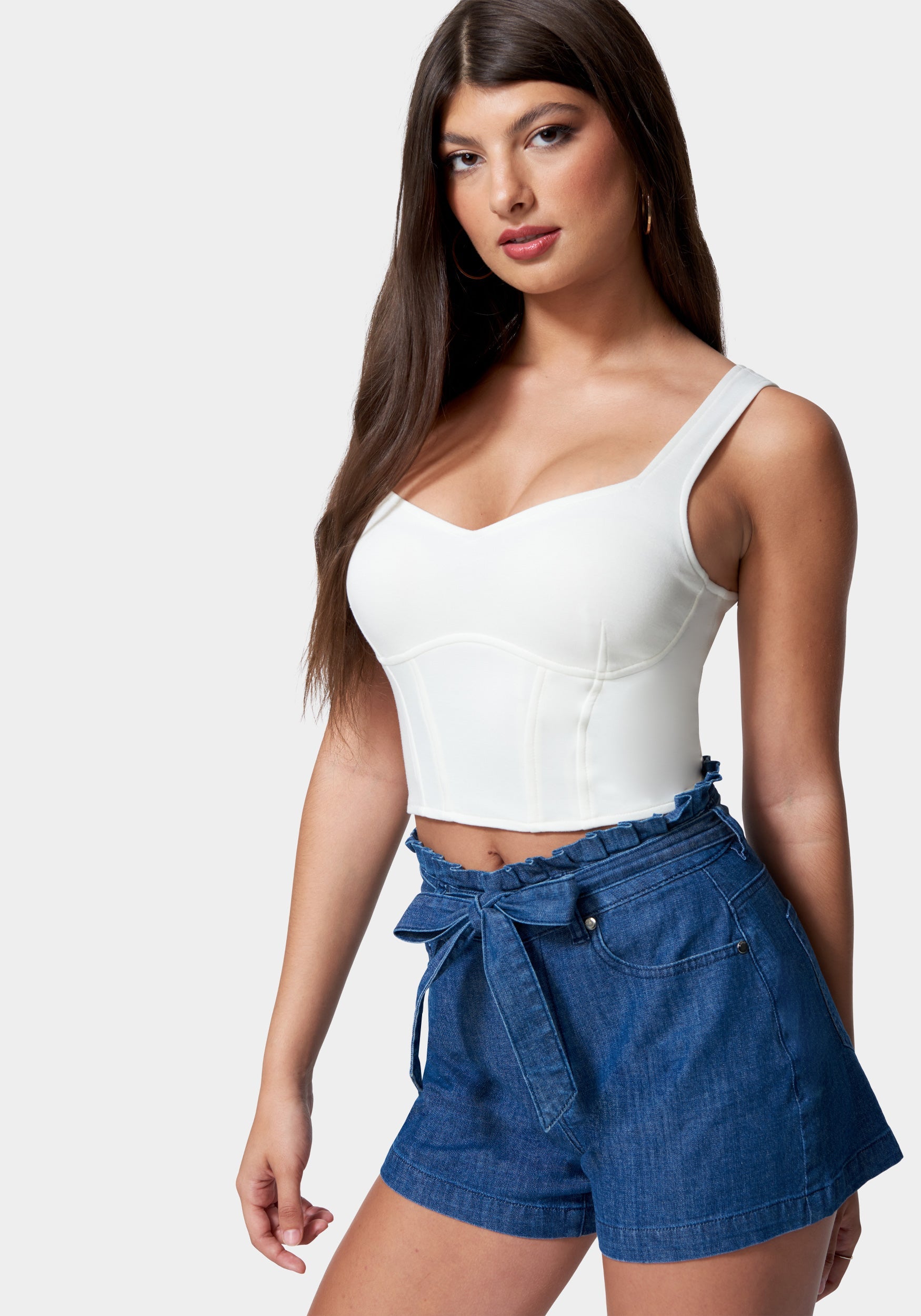 Cropped Scuba Corset Top