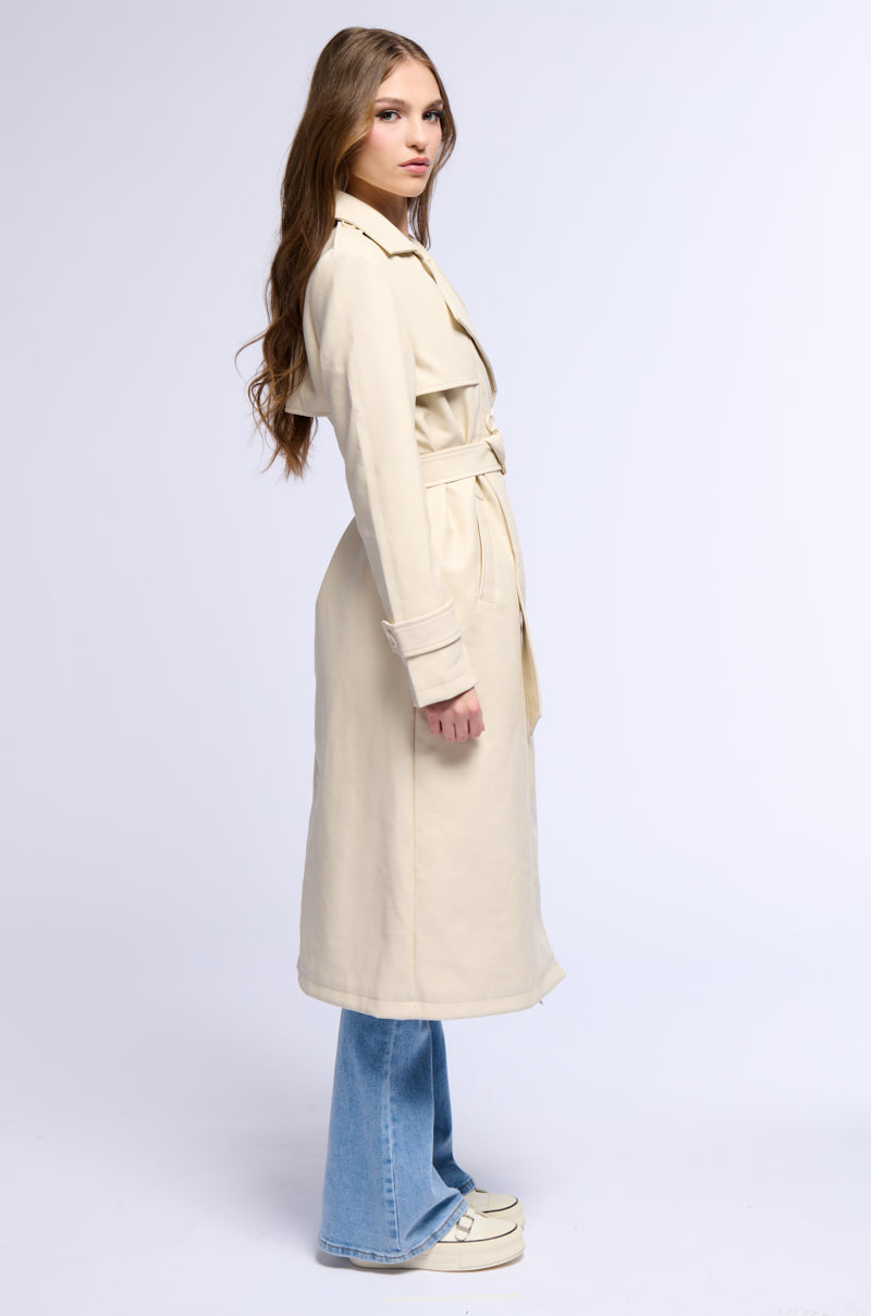 SANDO TAN PU TRENCH COAT