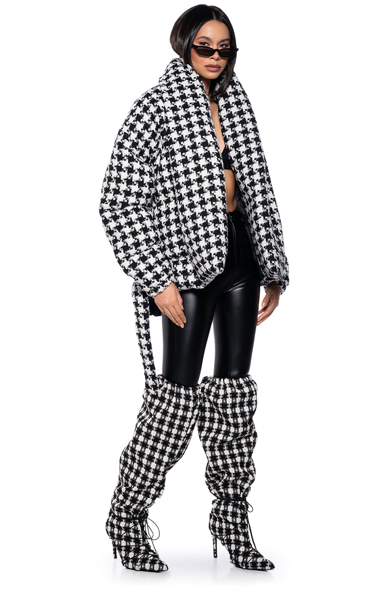 RIVE GAUCHE HOUNDSTOOTH PUFFER