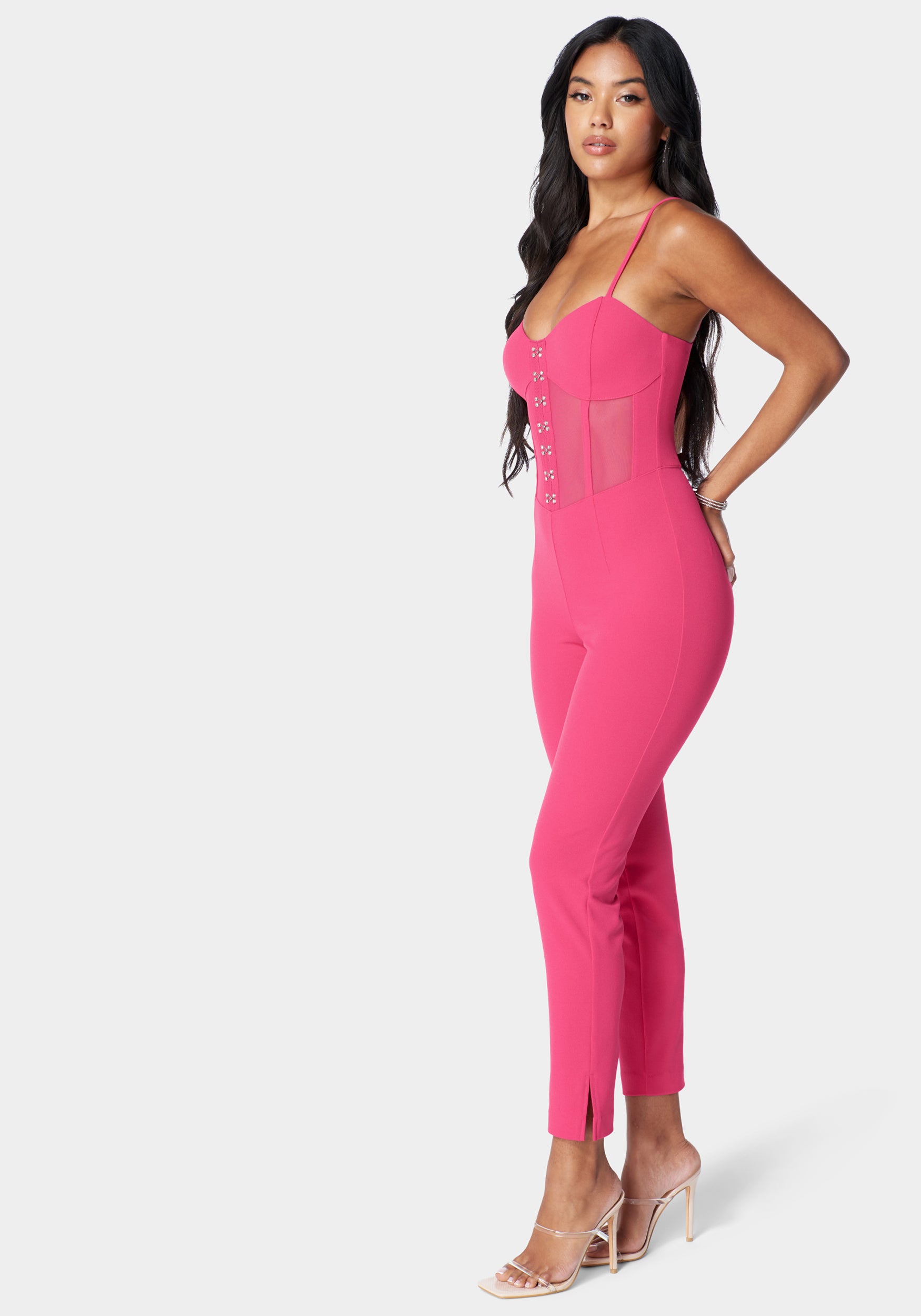 Corset Waist Slim Leg Jumpsuit