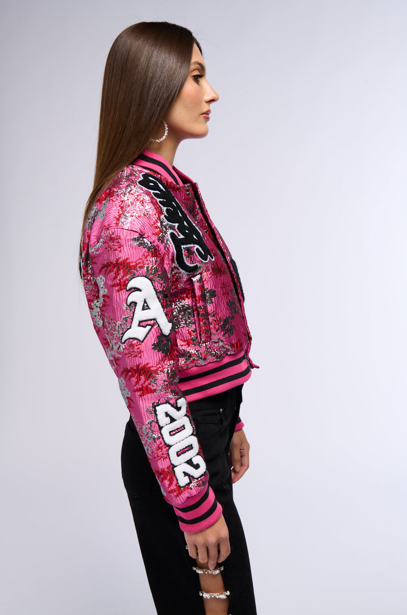 JACQUARD VARSITY BOMBER