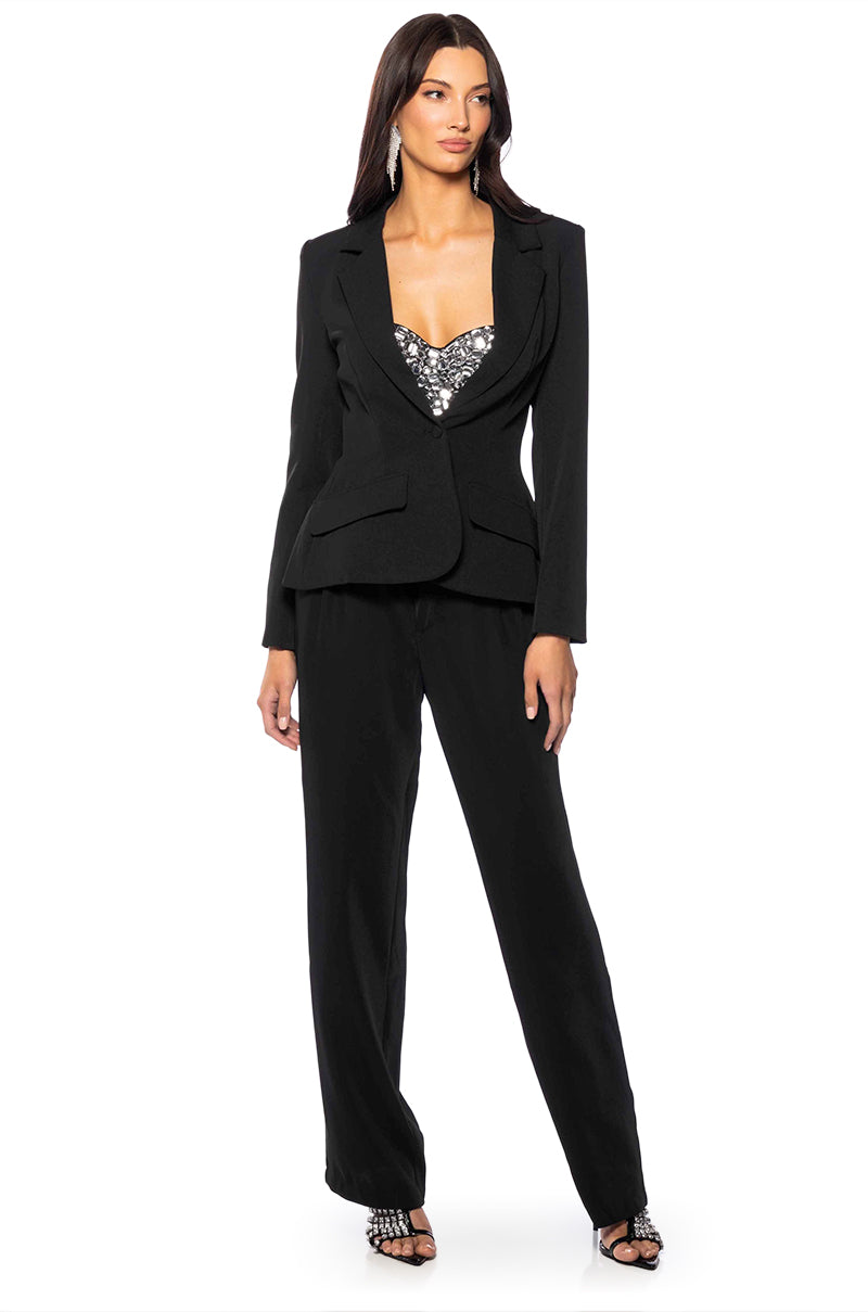 REGUM CINCH WAIST STRUCTURED BLAZER