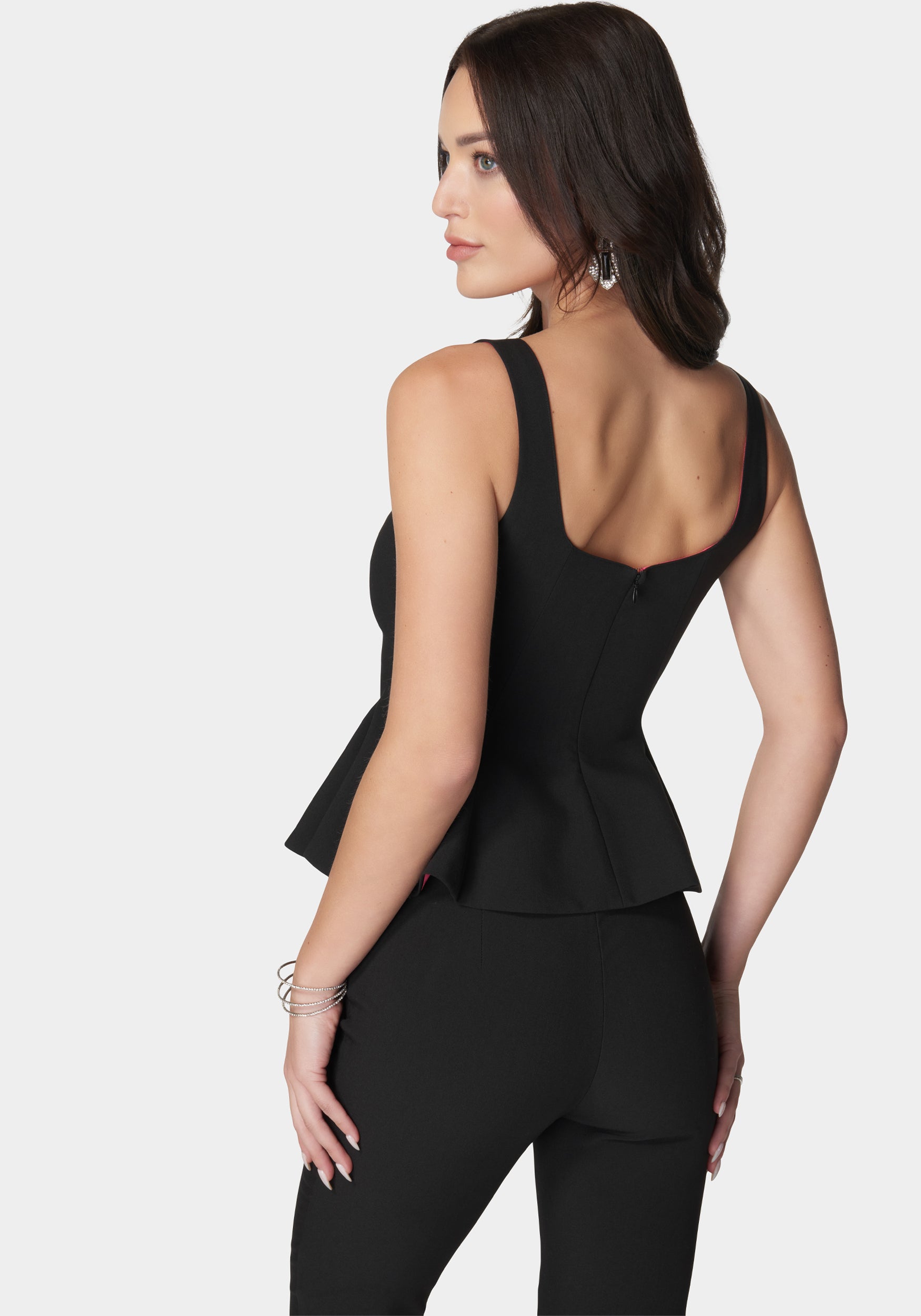 Thin Strap Peplum Top