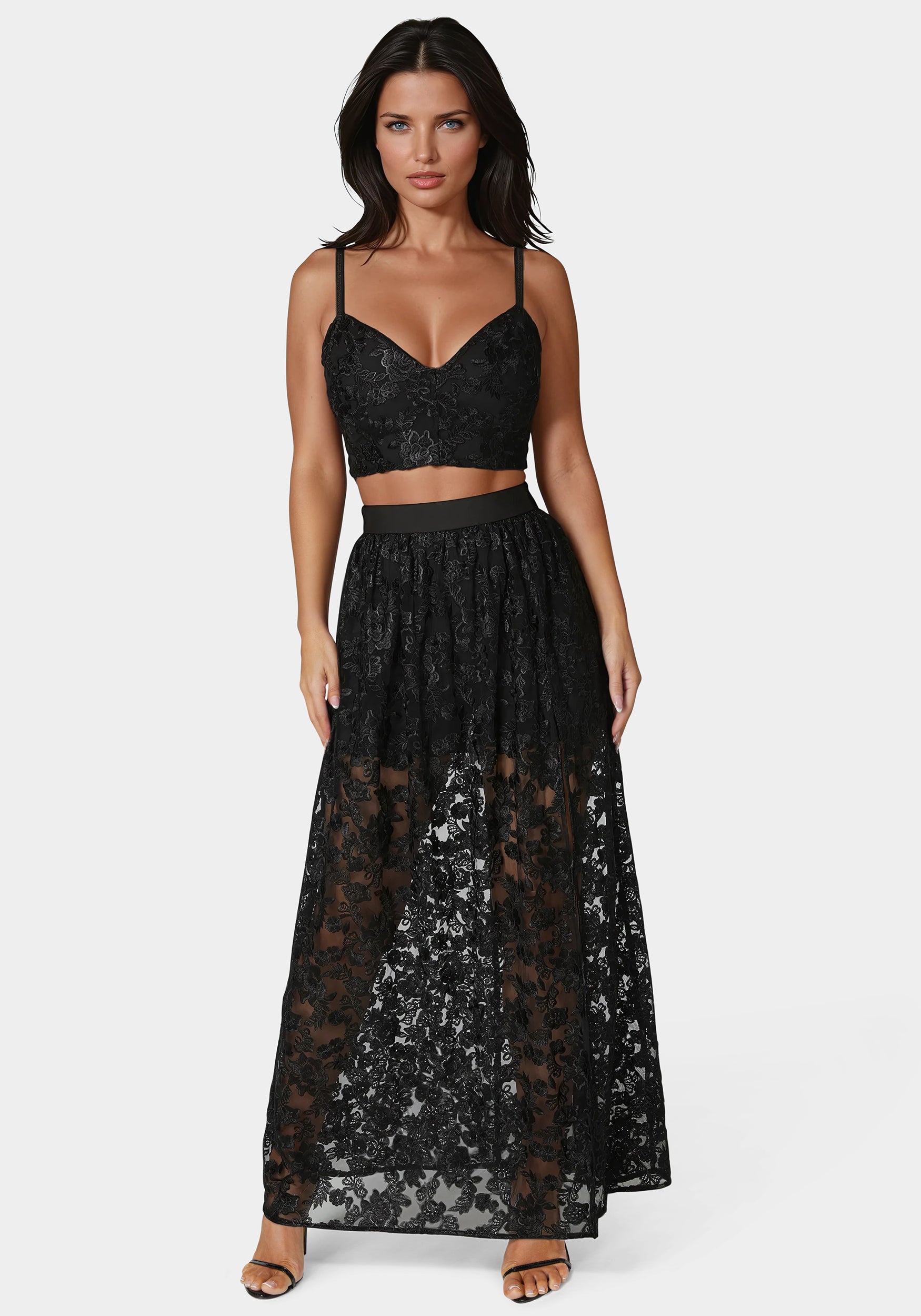 Two Piece Embroidered Gown