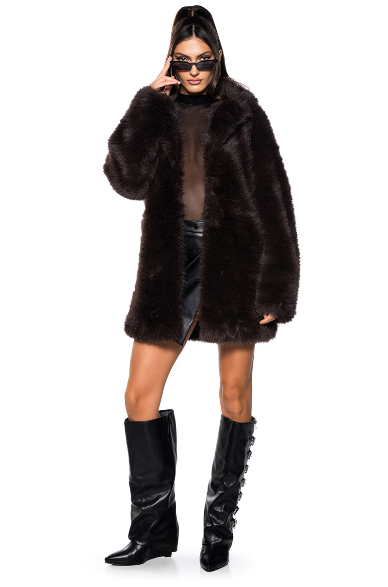 MOLLY SHORT FAUX FUR EVENING COAT