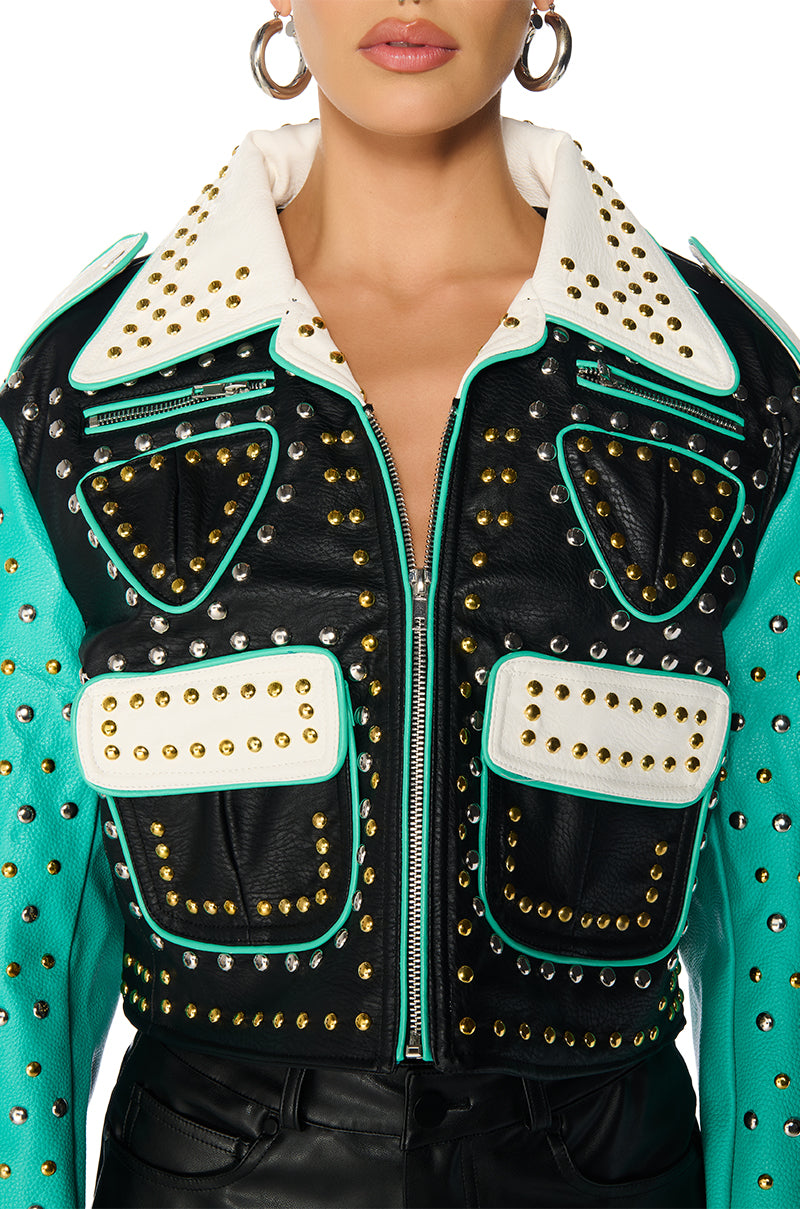 WILD WEST STUDDED MOTO JACKET