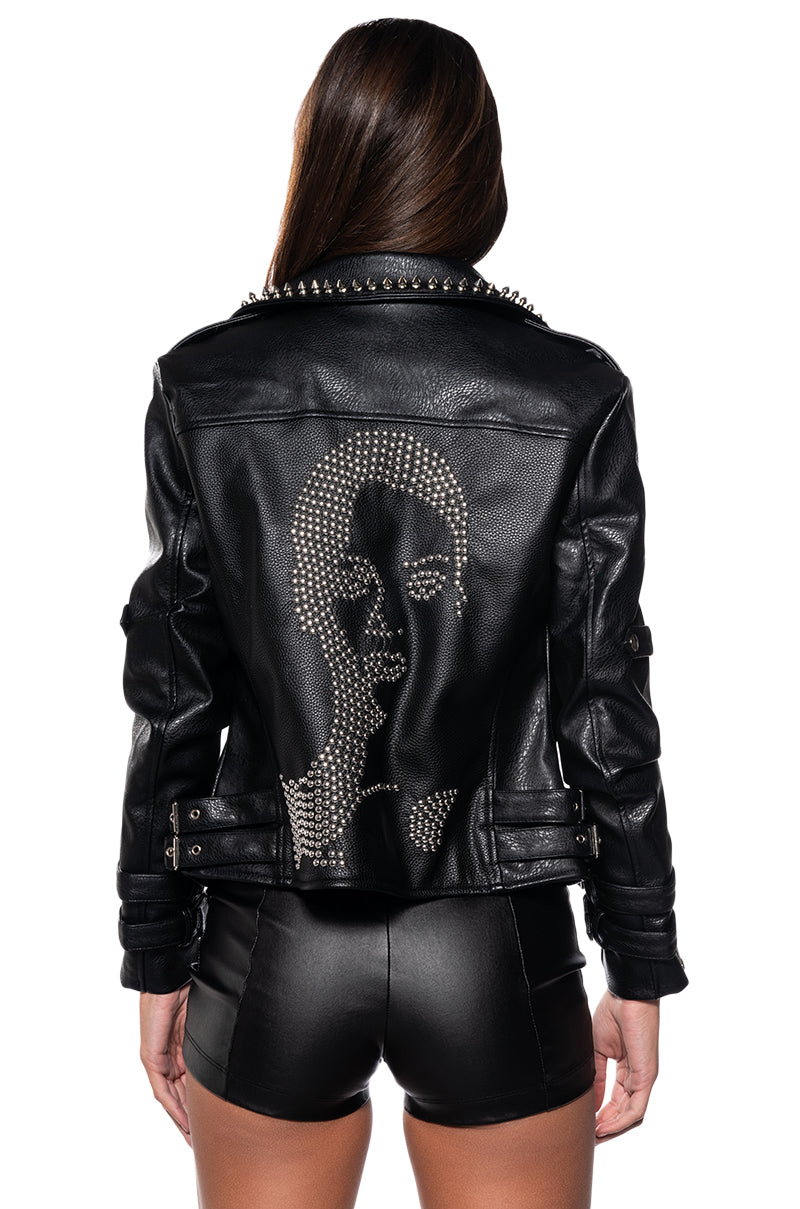 DISTURBIA EMBELLISHED MOTO JACKET