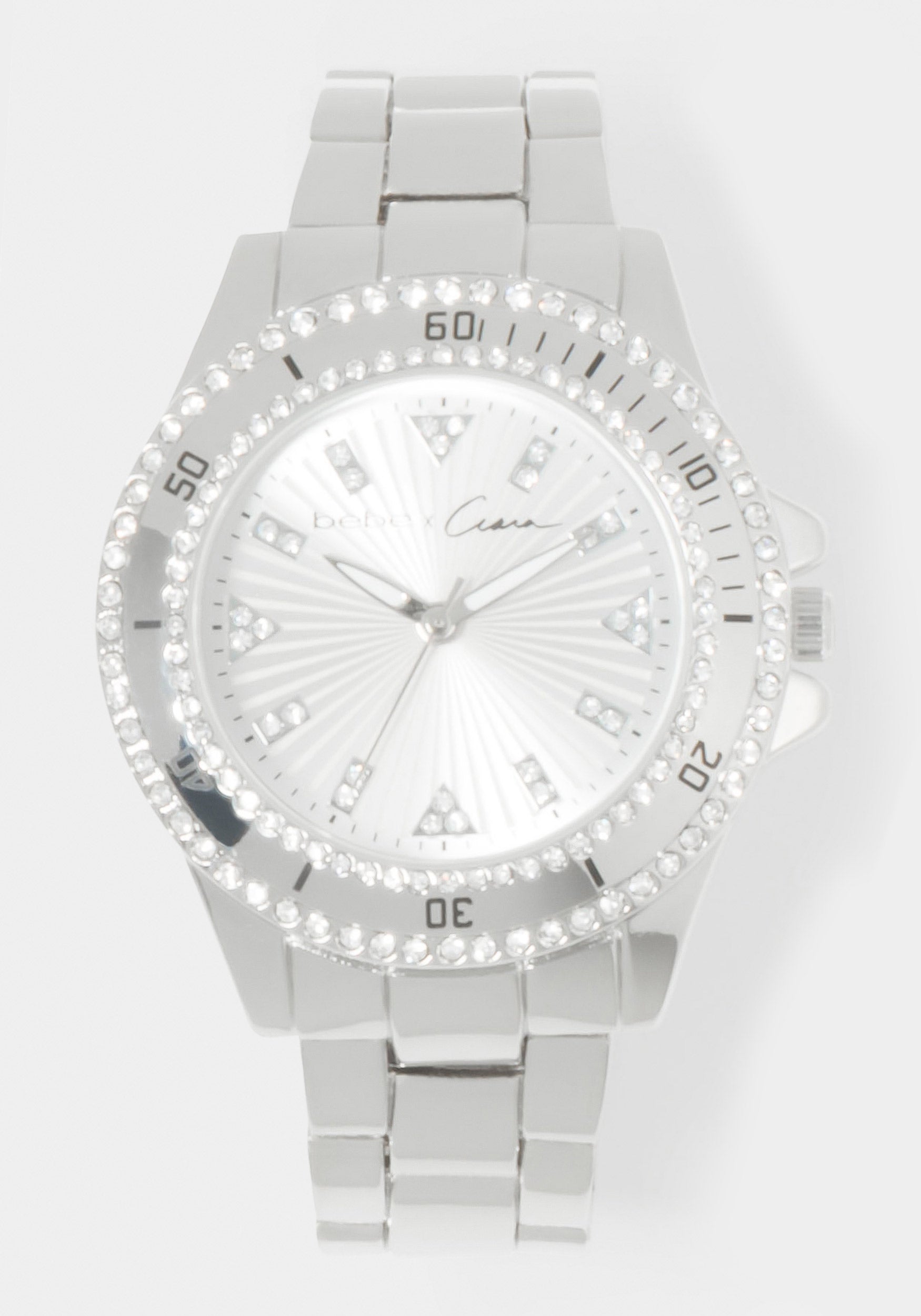 Link Bracelet Crystal Sport Bezel Watch