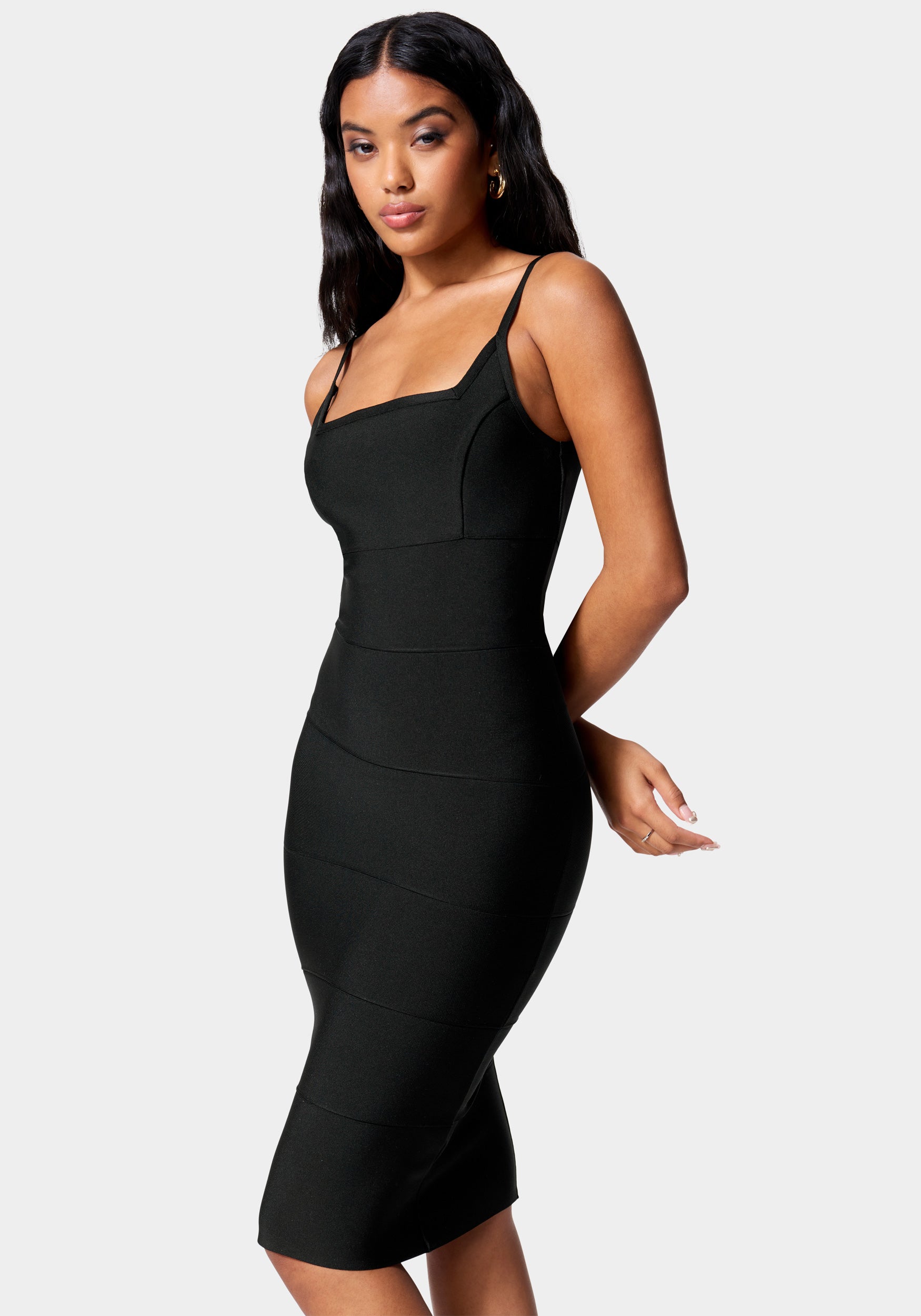 Luxe Bandage Square Neck Midi Dress