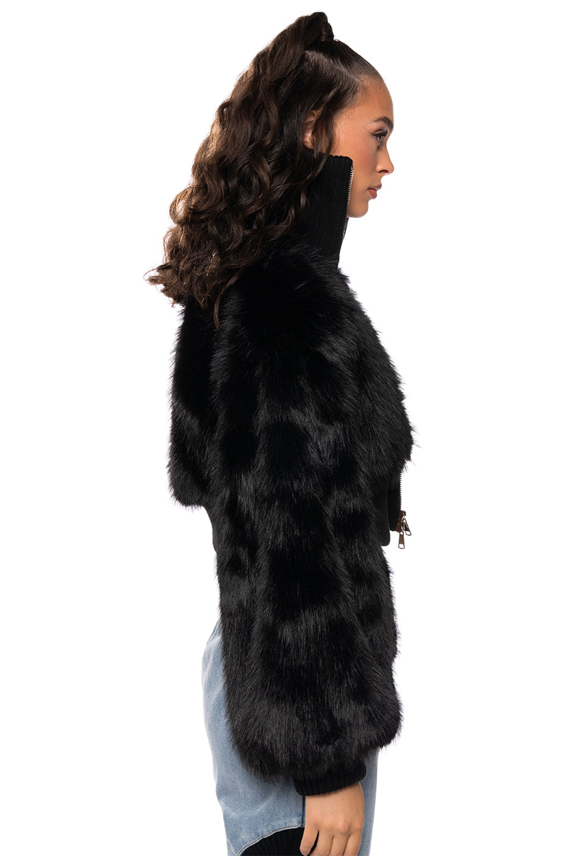 LOVE YOU BETTER FAUX FUR RIB TRIM JACKET