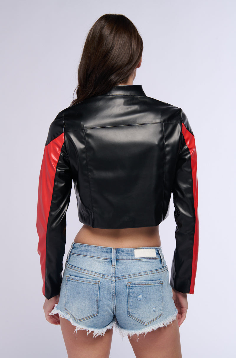 ROCKET RUNNER COLOR BLOCK PU MOTO JACKET